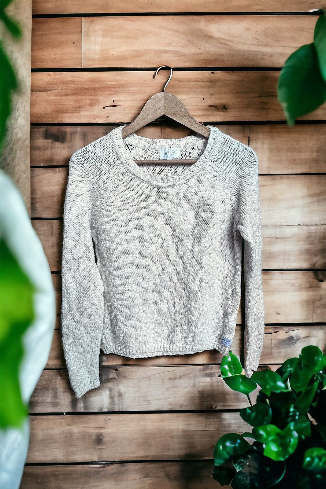 Superdry Cream SuperDry sweater, 100% cotton, size S Size L / US 10 / IT 46 - 1 Thumbnail