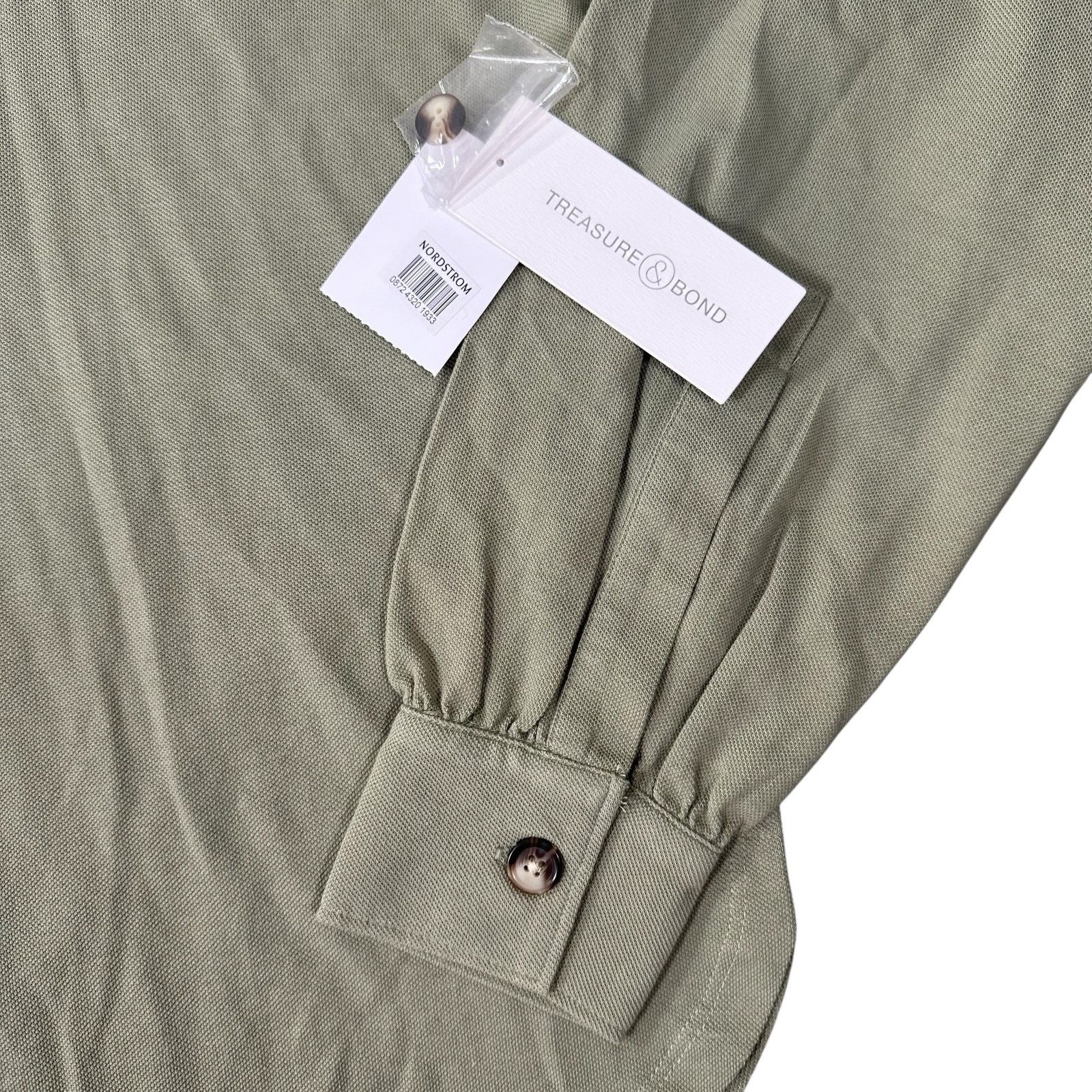 Treasure & Bond Treasure & Bond Womens Collared Tunic Top Olive Acorn Size S Size S / US 4 / IT 40 - 6 Thumbnail
