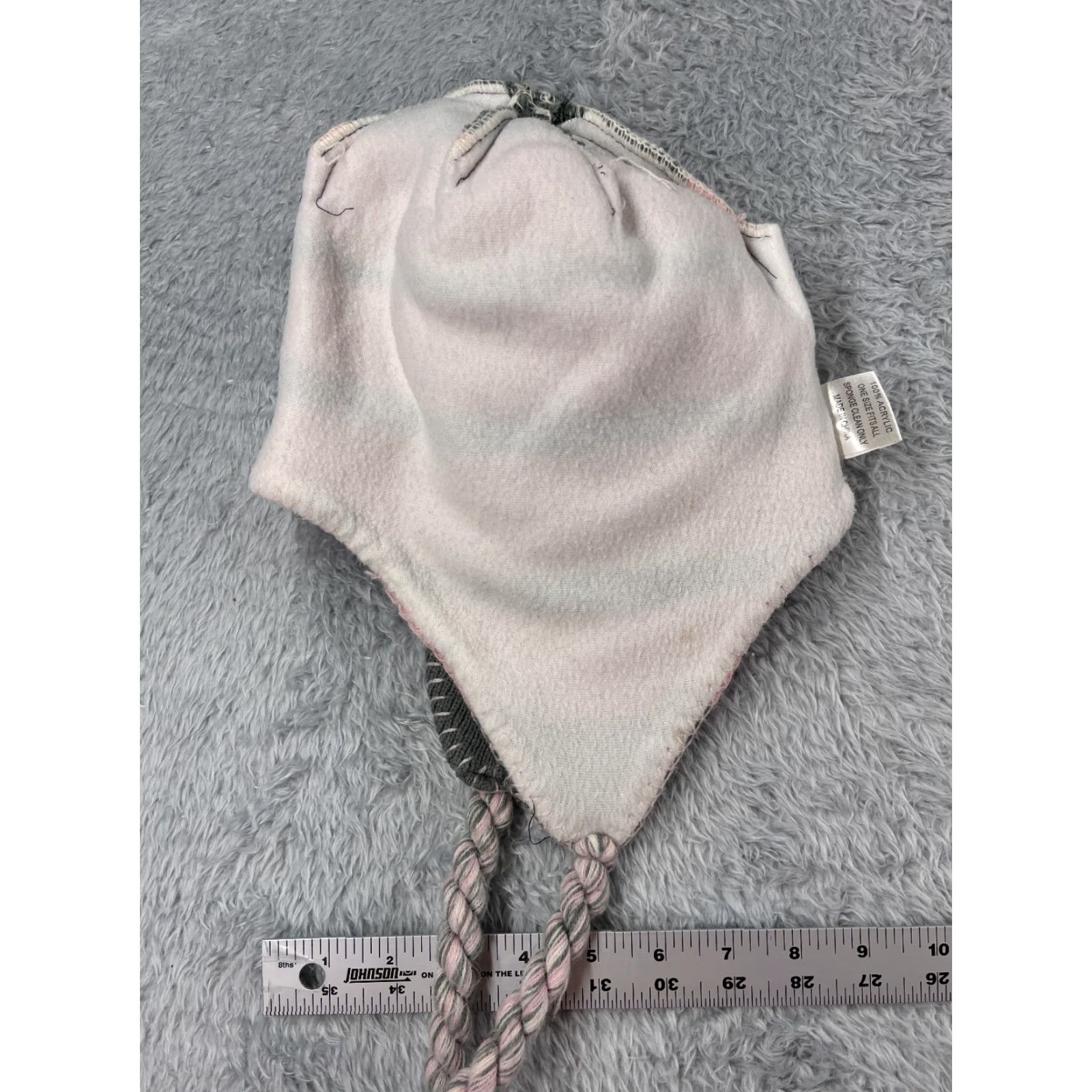 Pinko International Insignia Beanie Womens One Size Pink Gray Striped Knit Acrylic Ear Flaps Scotland Outdoor Ski Size ONE SIZE - 7 Thumbnail