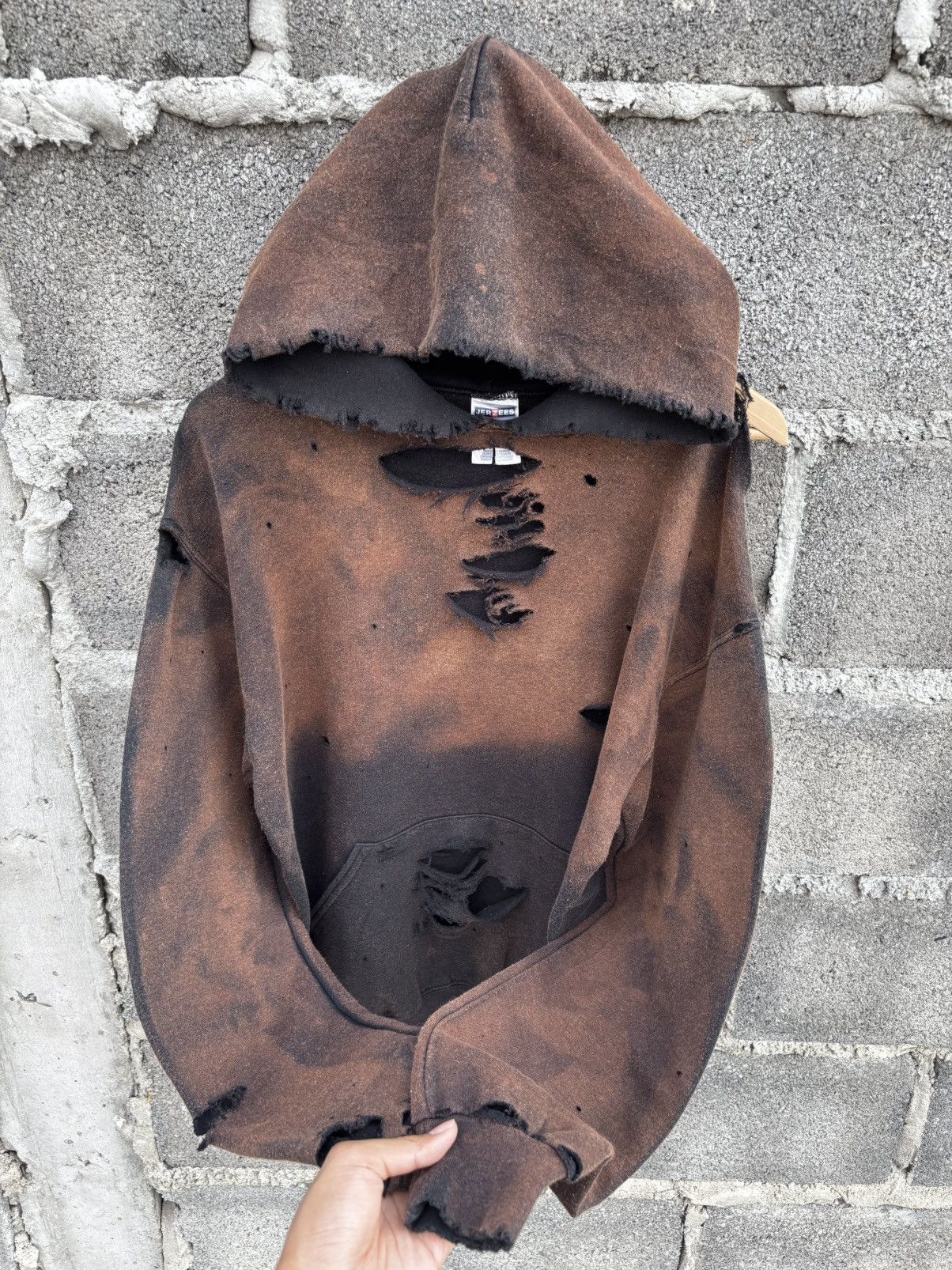 Vintage Thrashed Faded 2Tone Hoodie Distressed Size US M / EU 48-50 / 2 - 5 Thumbnail