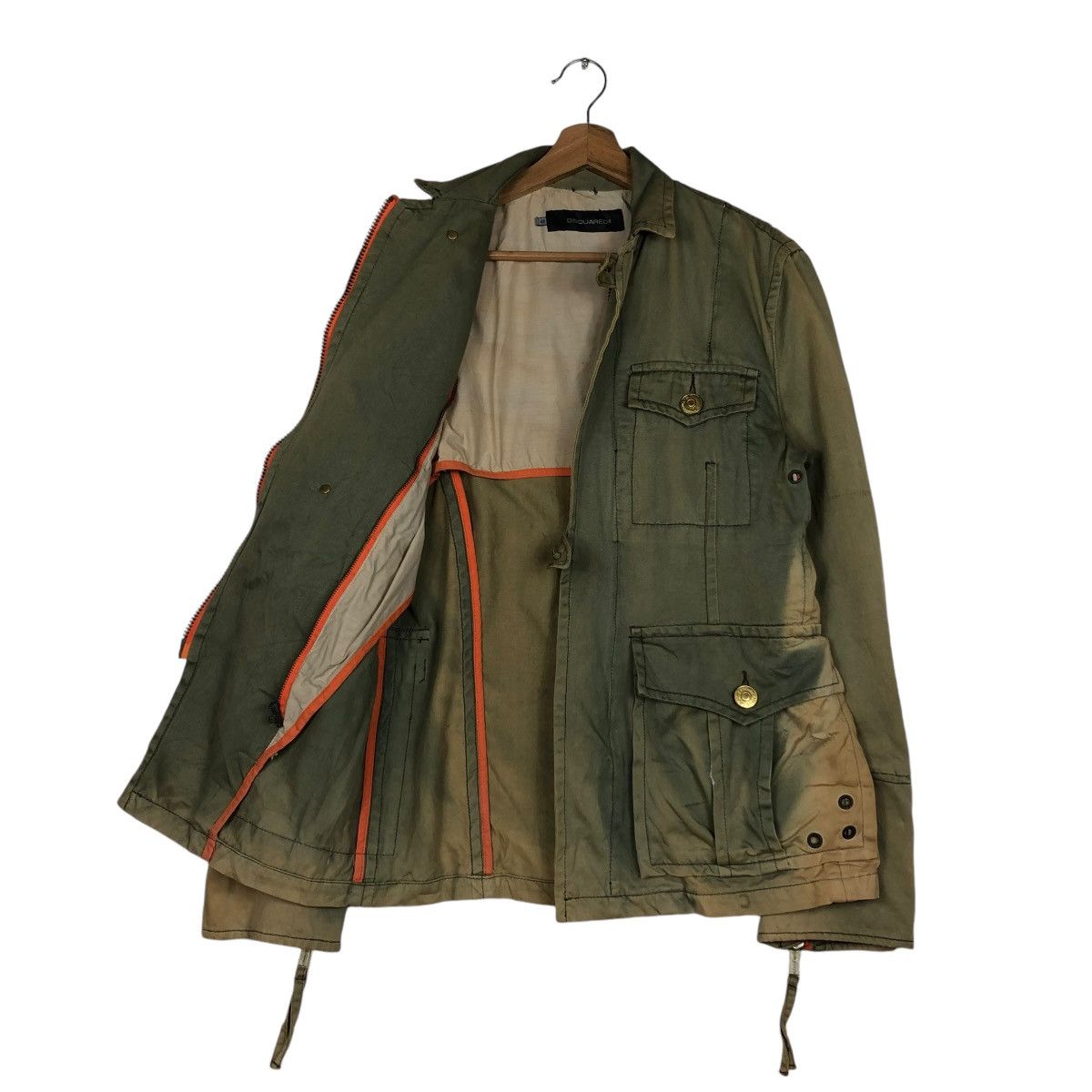 Japanese Brand 🔥VINTAGE CHORE BIKER JACKET DSQUARED2 ACID RUSTY DESIGN Size US S / EU 44-46 / 1 - 13 Thumbnail