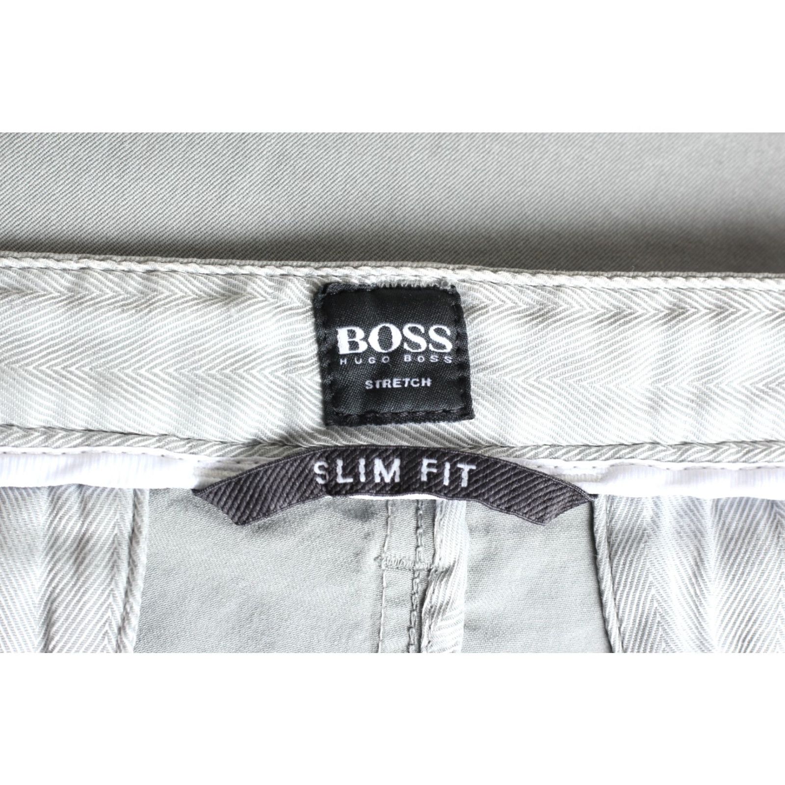 Hugo Boss HUGO BOSS Slim Chino Pants Trousers Men Size 50 34R / L30" Grey Cotton Elastane Stretch Casual VINTAGE? Size US 34 / EU 50 - 5 Thumbnail