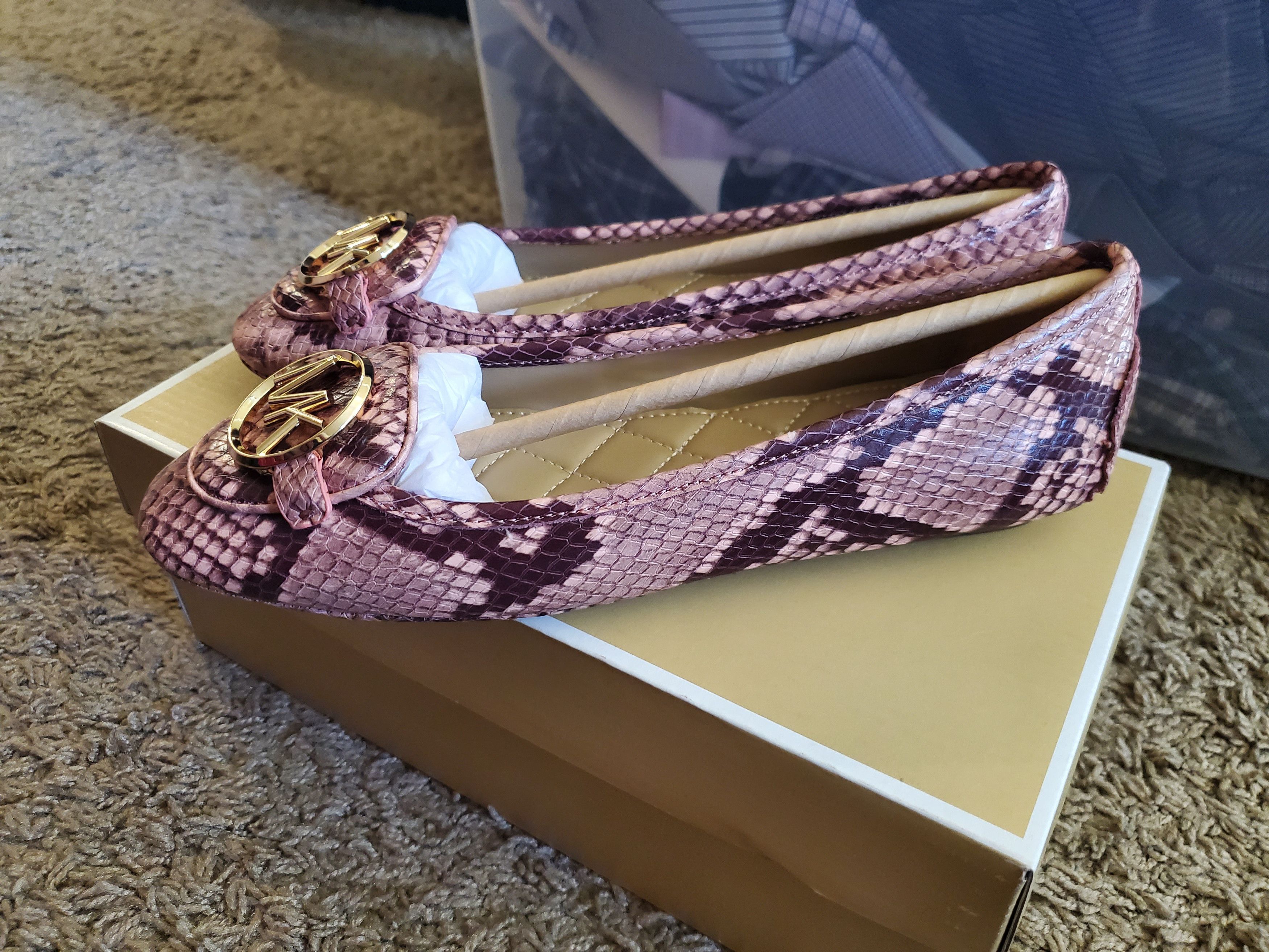 Michael Kors *Brand New* Michael Kors Leather Snake Embossed Lillie Flats Size US 6.5 / IT 36.5 - 3 Thumbnail