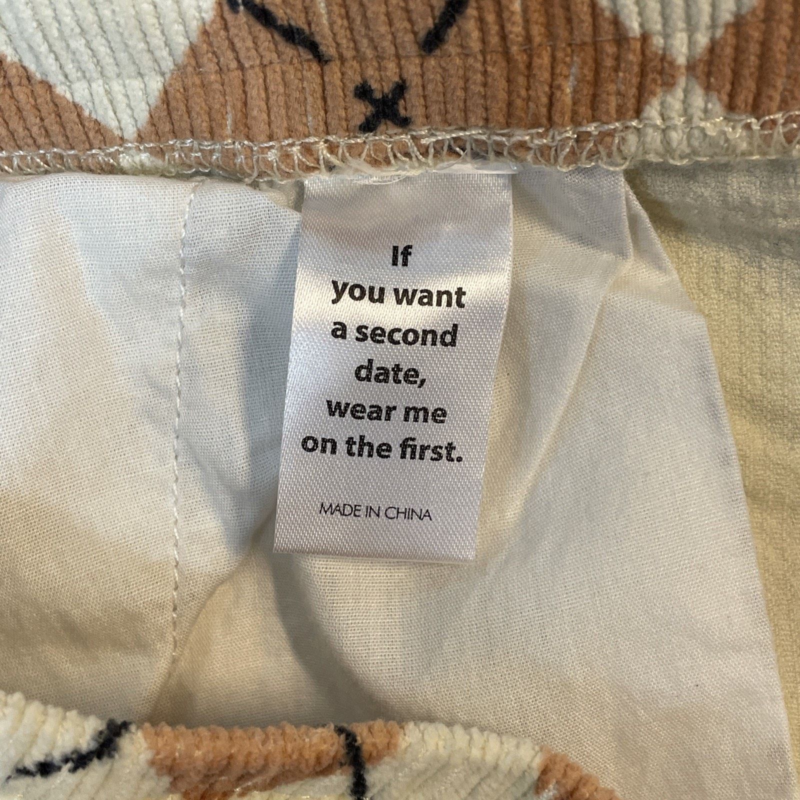 Pacsun PACSUN M Slim Argyle Corduroy PANTS Elastic Waist TAN GRAY Size 33" - 17 Thumbnail