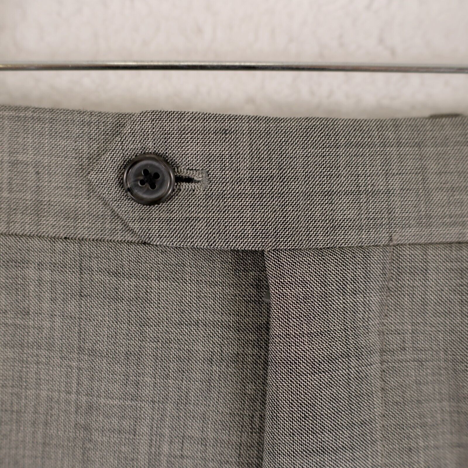 Egara Egara Gray Wool Sharkskin Flat Front Mid Rise Dress Pants 37 Size 36R - 3 Thumbnail