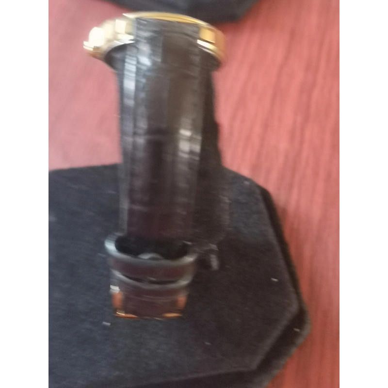 Designer Rotary gold plated black leather strap Size ONE SIZE - 4 Thumbnail