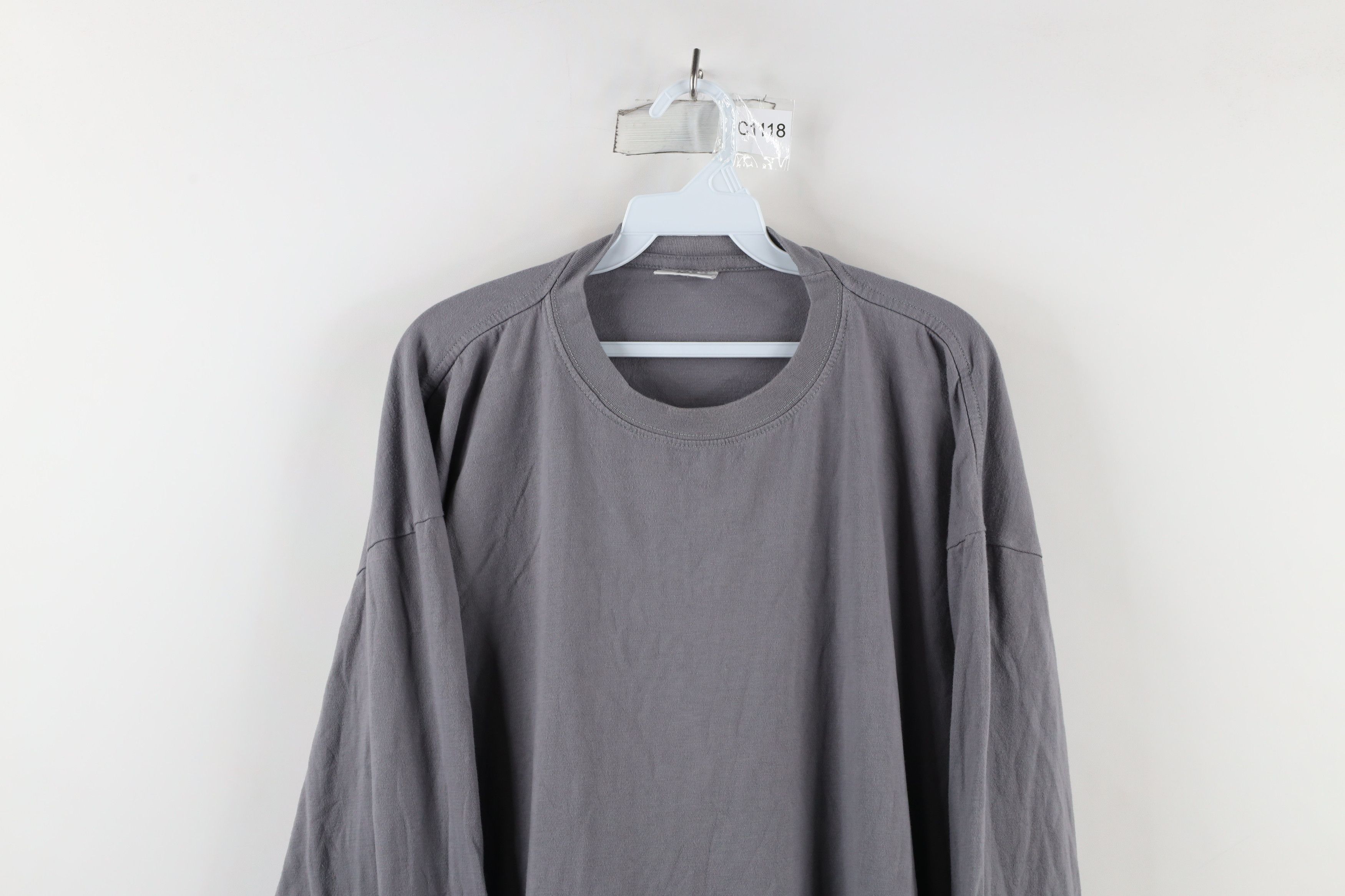 Vintage Vintage 90s Streetwear Long Sleeve T-Shirt Gray Cotton Size US XXL / EU 58 / 5 - 2 Thumbnail