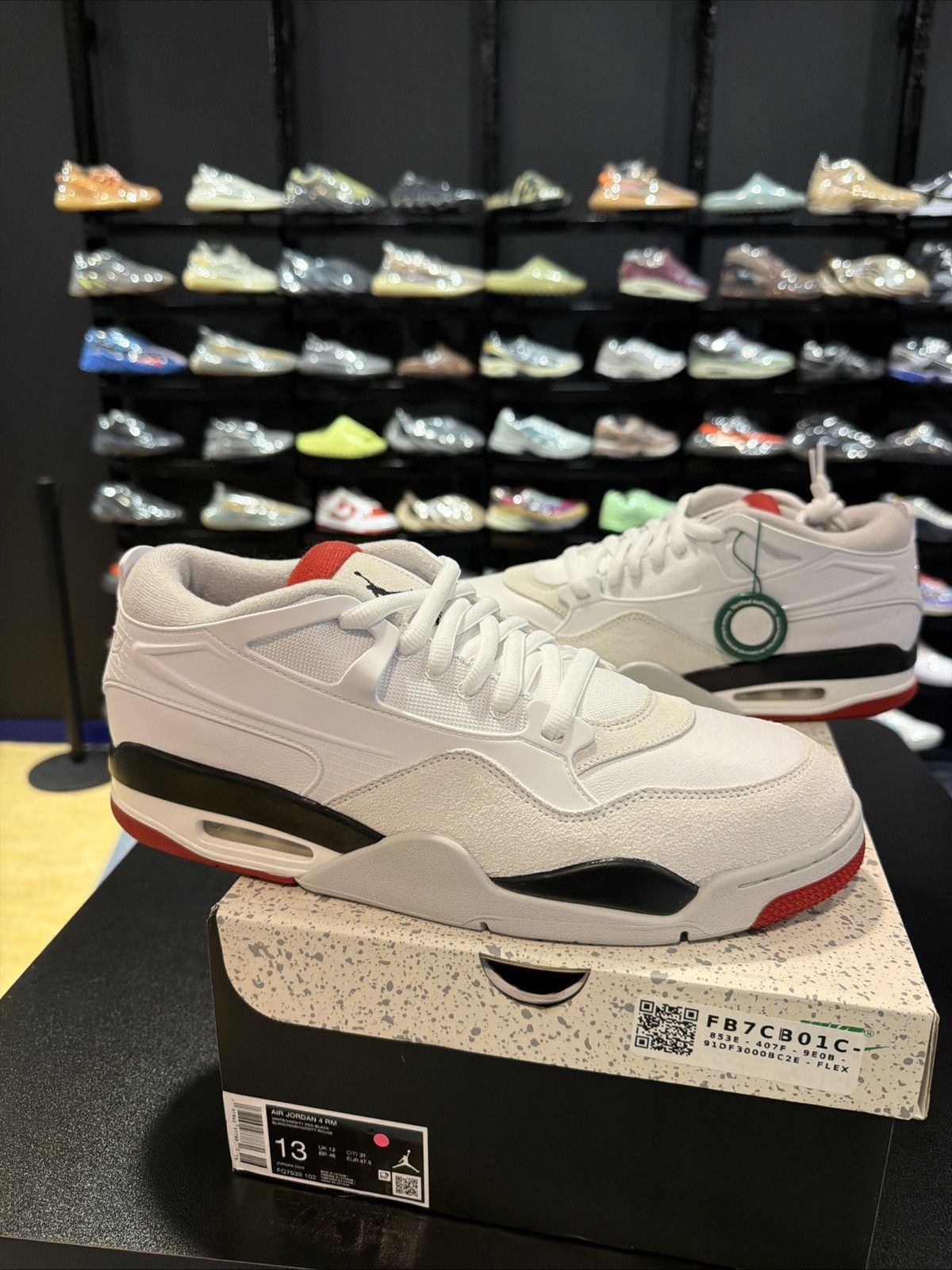 Jordan Brand Nike Men's Air Jordan 4 RM Size 13 White Fire Red Brand New Size US 13 / EU 46 - 3 Thumbnail