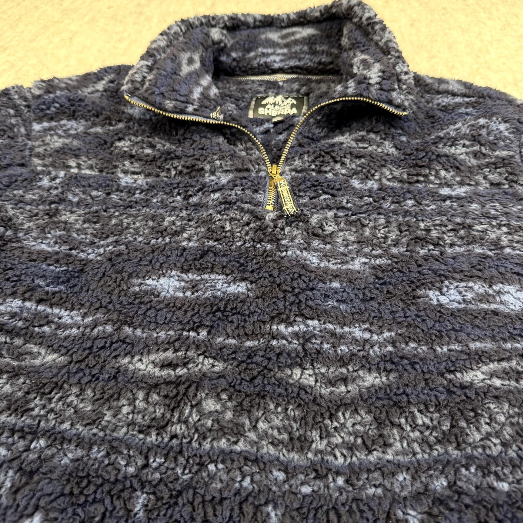 Vintage Alpine Sherpa Sweater Mens 2XL Blue Sherpa Fleece 1/4 Zip Pullover Mock Neck Casual 2XL Mens Sweater Blue Alpine Sherpa Size US XXL / EU 58 / 5 - 6 Thumbnail