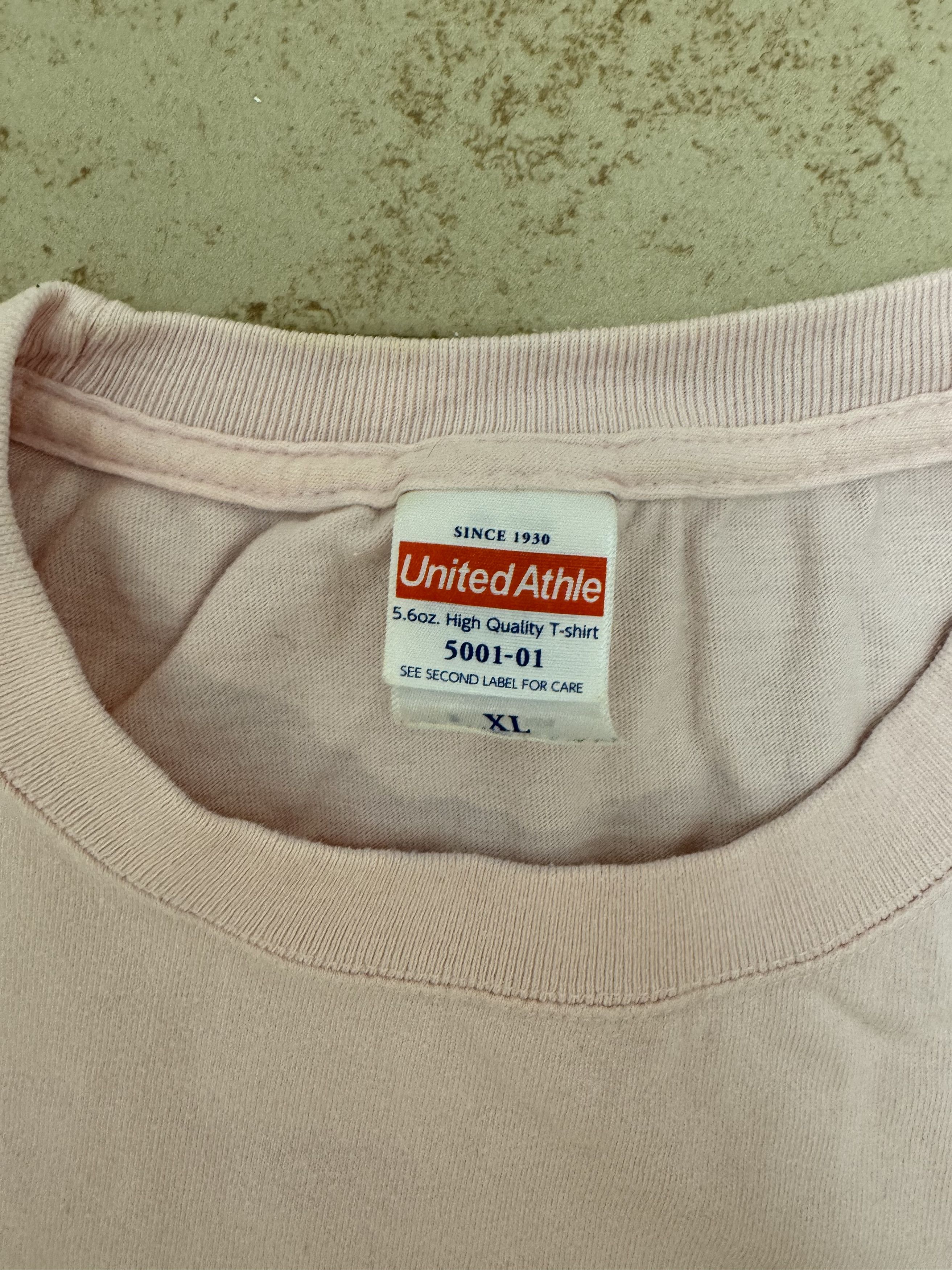 Japanese Brand United Athle Pink T-shirt Size US XL / EU 56 / 4 - 2 Thumbnail