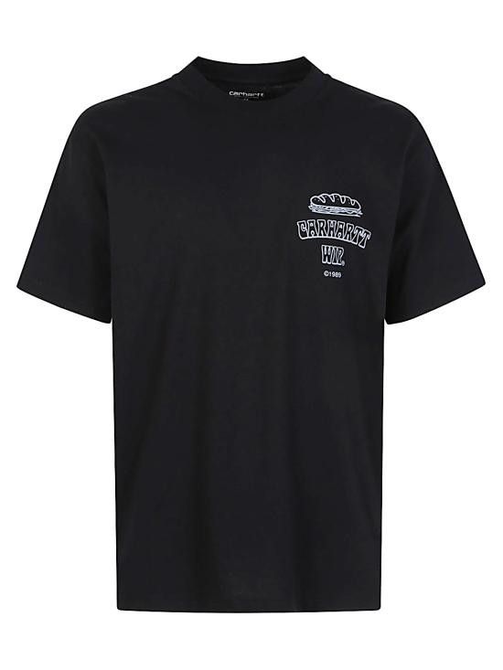 Tシャツ・カットソー CARHARTT WIP Men T-shirt Black I034643 89XX CARHARTT S/S LOGO T-SHIRT Black（カーハート ショートスリーブ