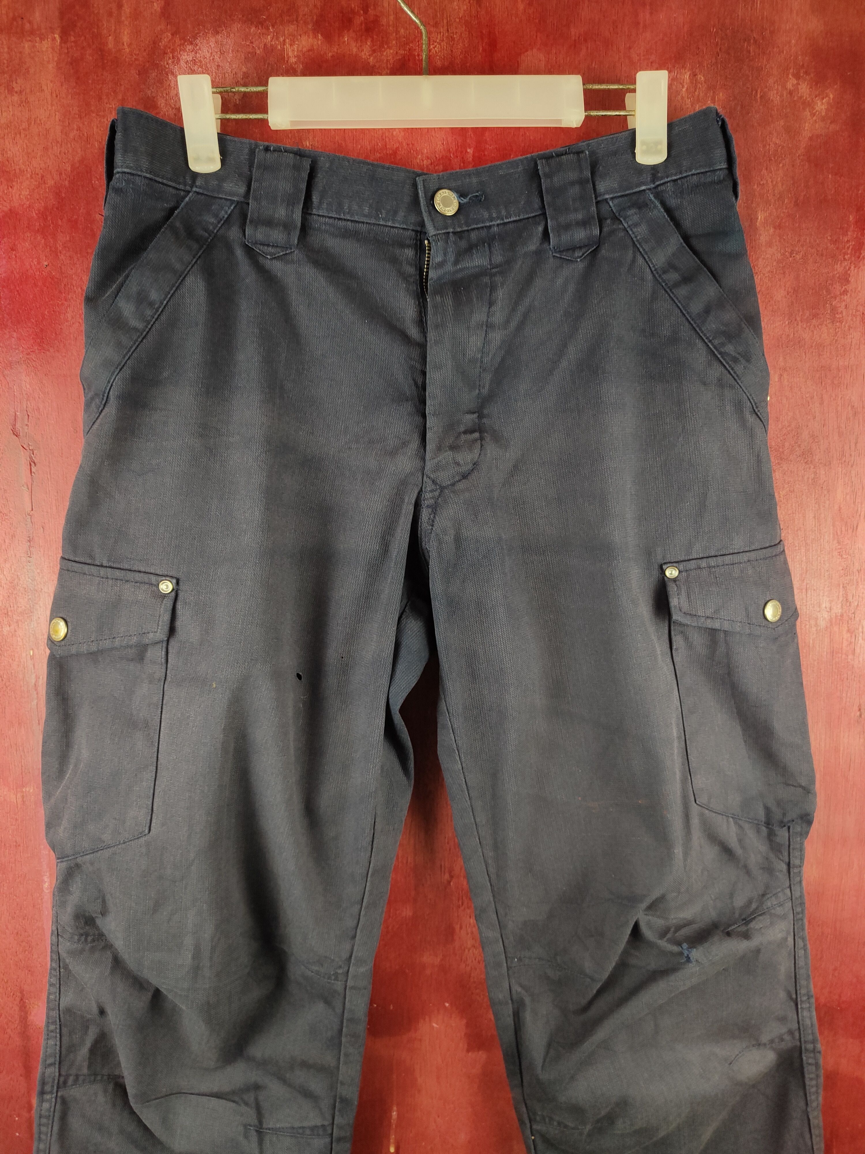 Japanese Brand Vintage Japanese Faded Dark Blue Cargo Pants N#S44 Size US 31 - 2 Thumbnail