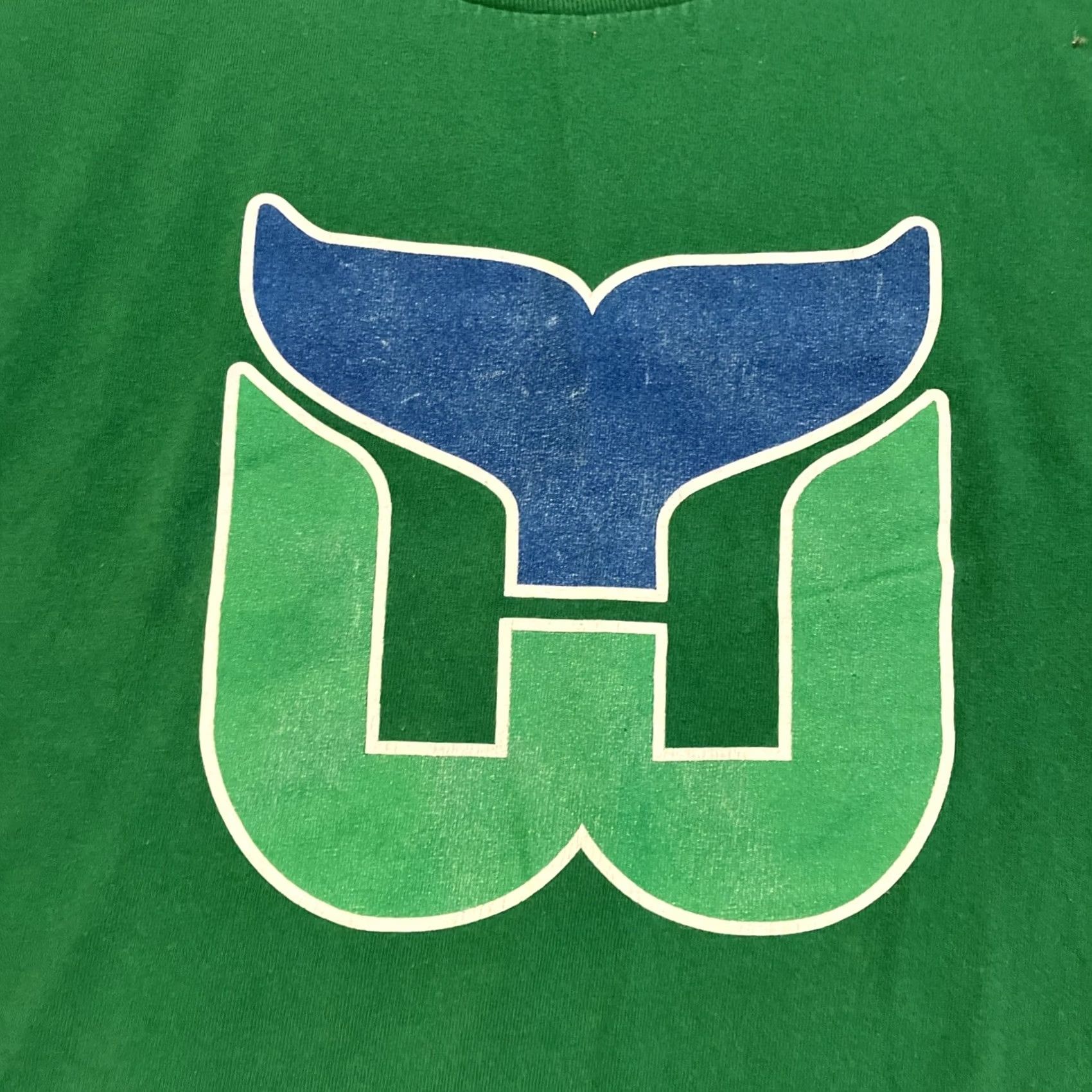 Vintage OLD TIME HOCKEY Hartford Whalers Logo T Shirt Men 2XL Green Short Sleeve Shirt Logo Mens XXL Size US XXL / EU 58 / 5 - 2 Thumbnail