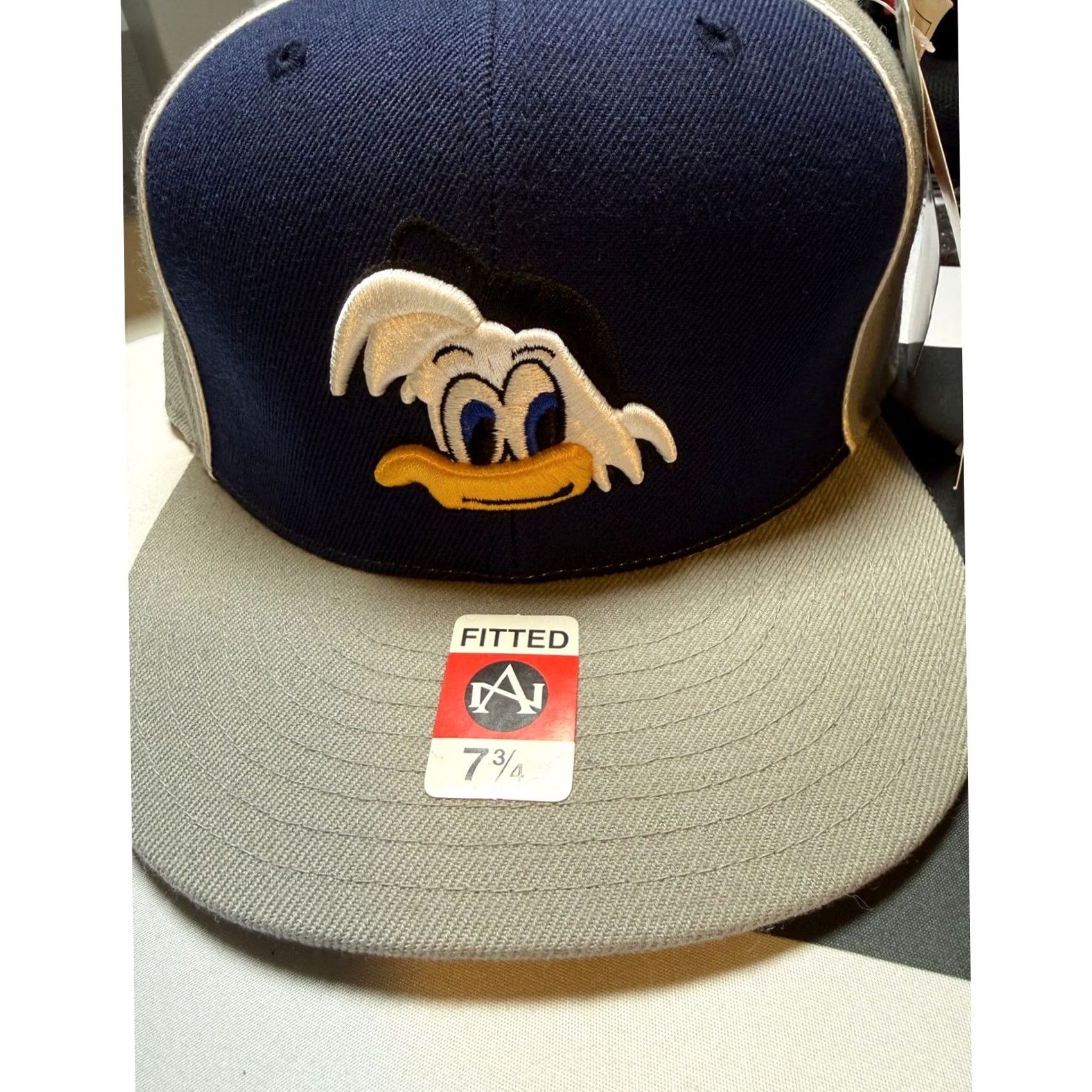 American Needle American Needle Hat Mens 7 3/4 Navy Gray Donald Duck Fitted Baseball Cap Disney NPB Marine Blue Grey Two-Tone Bill Mens Size ONE SIZE - 2 Thumbnail
