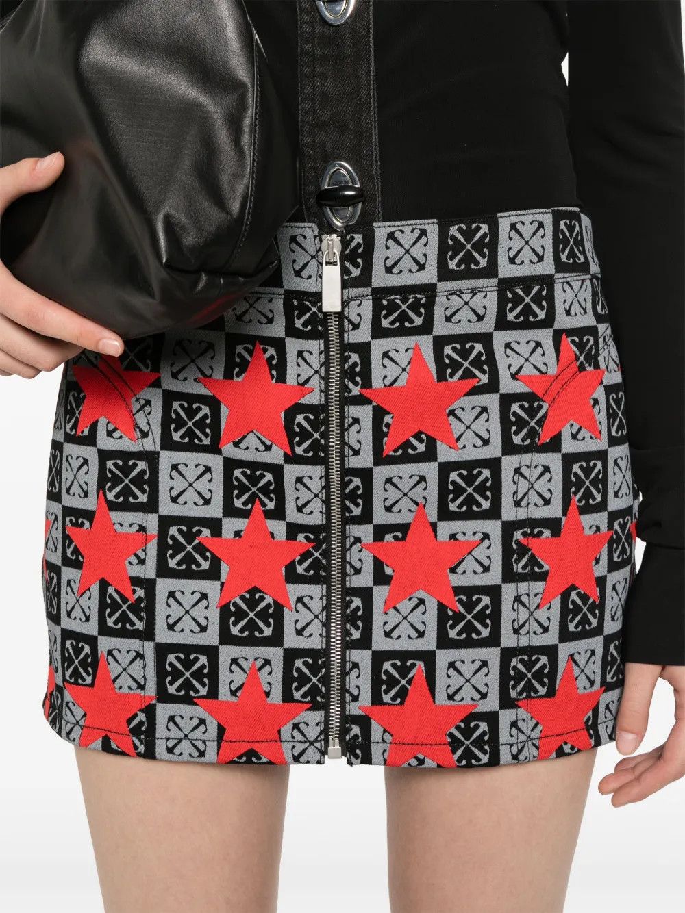 Off-White o1y1225 Denim Mini Skirt in Multicolor Size 28" / US 6 / IT 42 - 2 Thumbnail