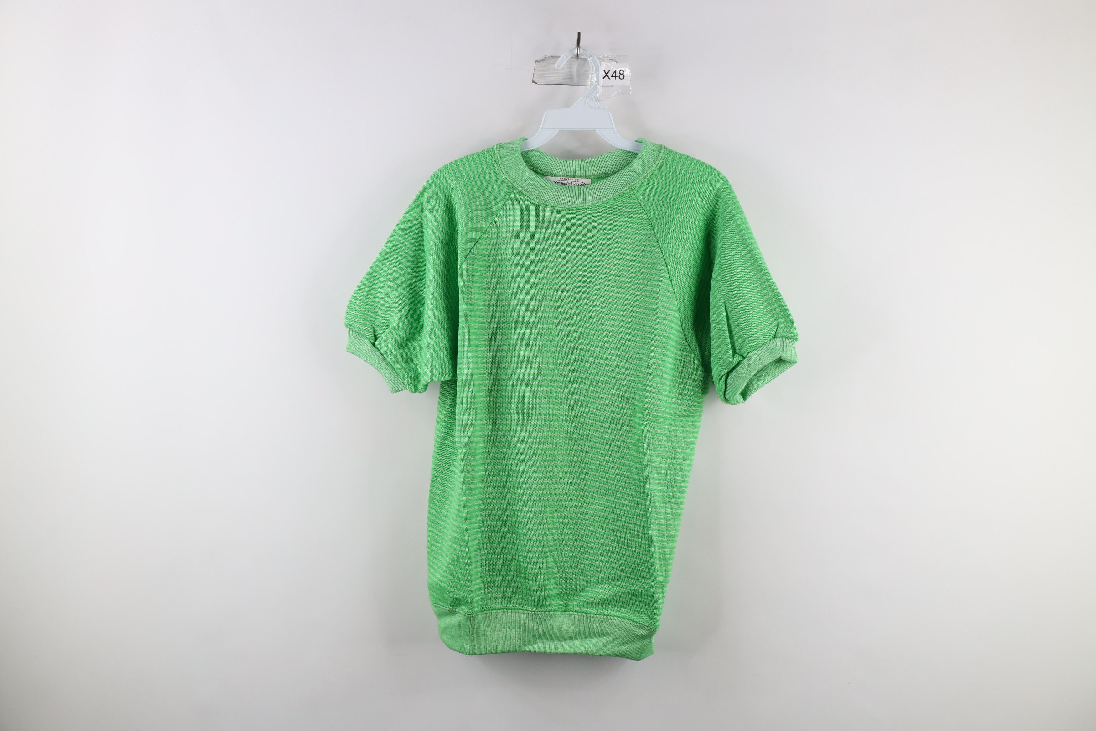 Vintage 60s Streetwear Rayon Knit Short Sleeve Sweater USA