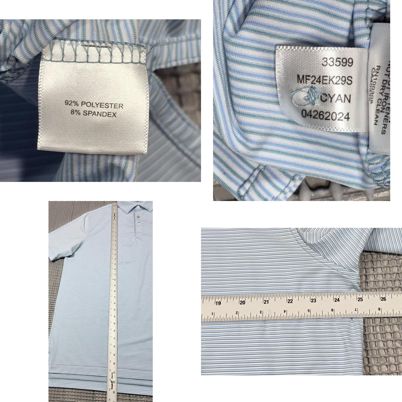 Peter Millar Peter Millar Polo Performance Shirt XL Blue Stripe Summer Comfort Eagle Point Polo Shirt Men Size US XL / EU 56 / 4 - 8 Thumbnail