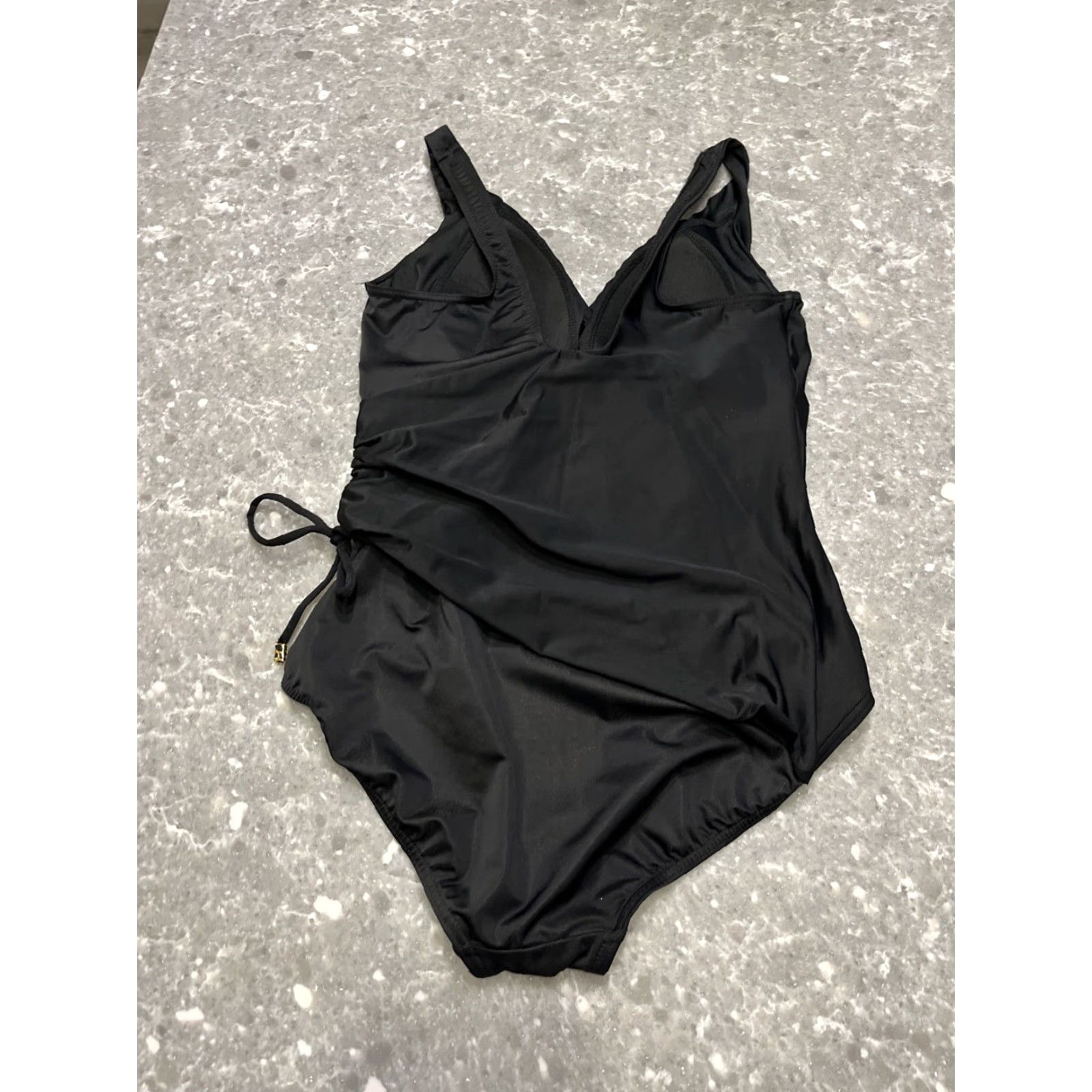 Vintage Miraclesuit One Piece Swimsuit Womens Razzle Dazzle Eclat Black 12 Stretch Size ONE SIZE - 6 Thumbnail