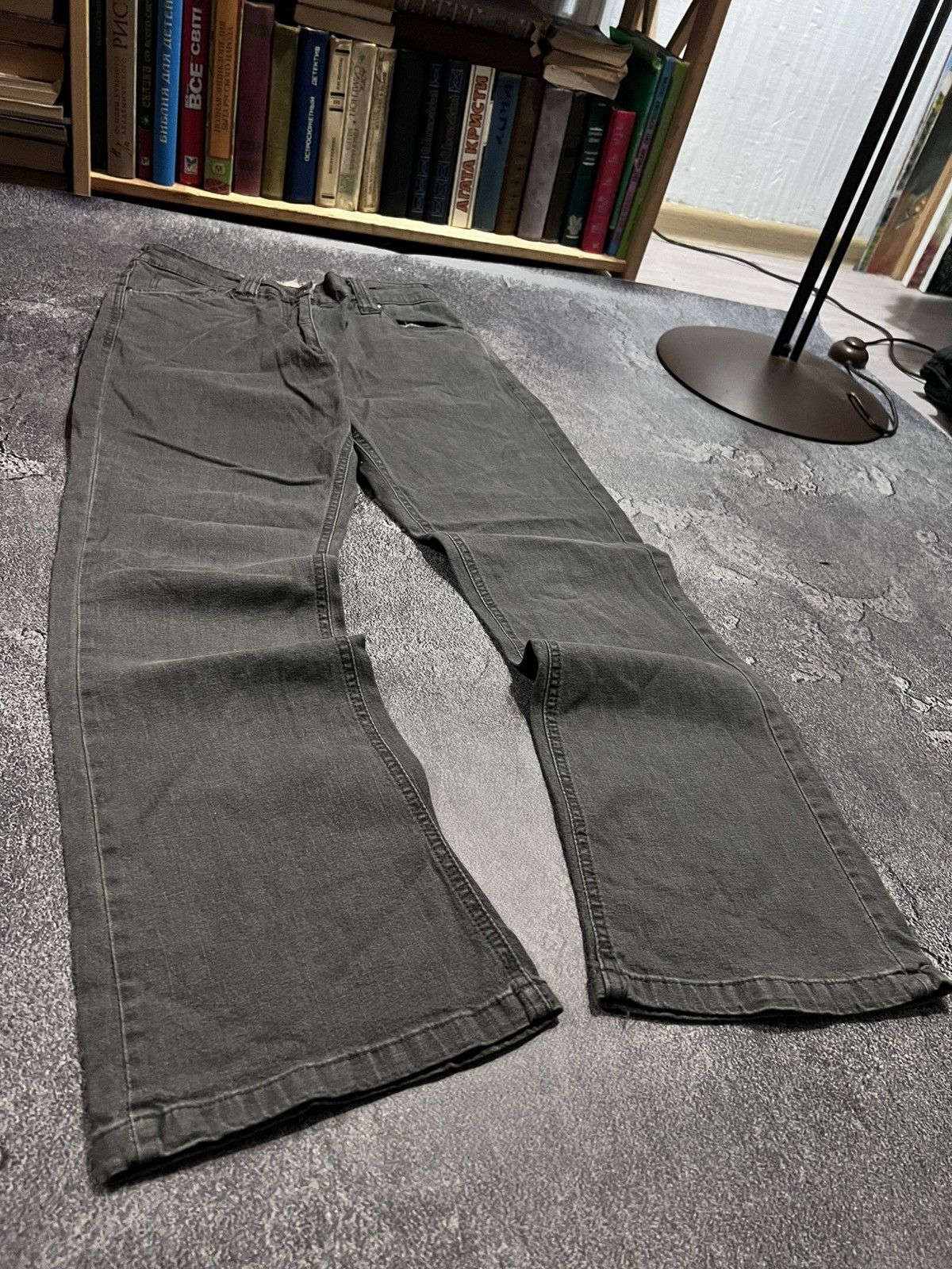 Japanese Brand SWAG Destroyed Japanese Grunge Jean / Flared Retro Gray 90 Size US 34 / EU 50 - 3 Thumbnail