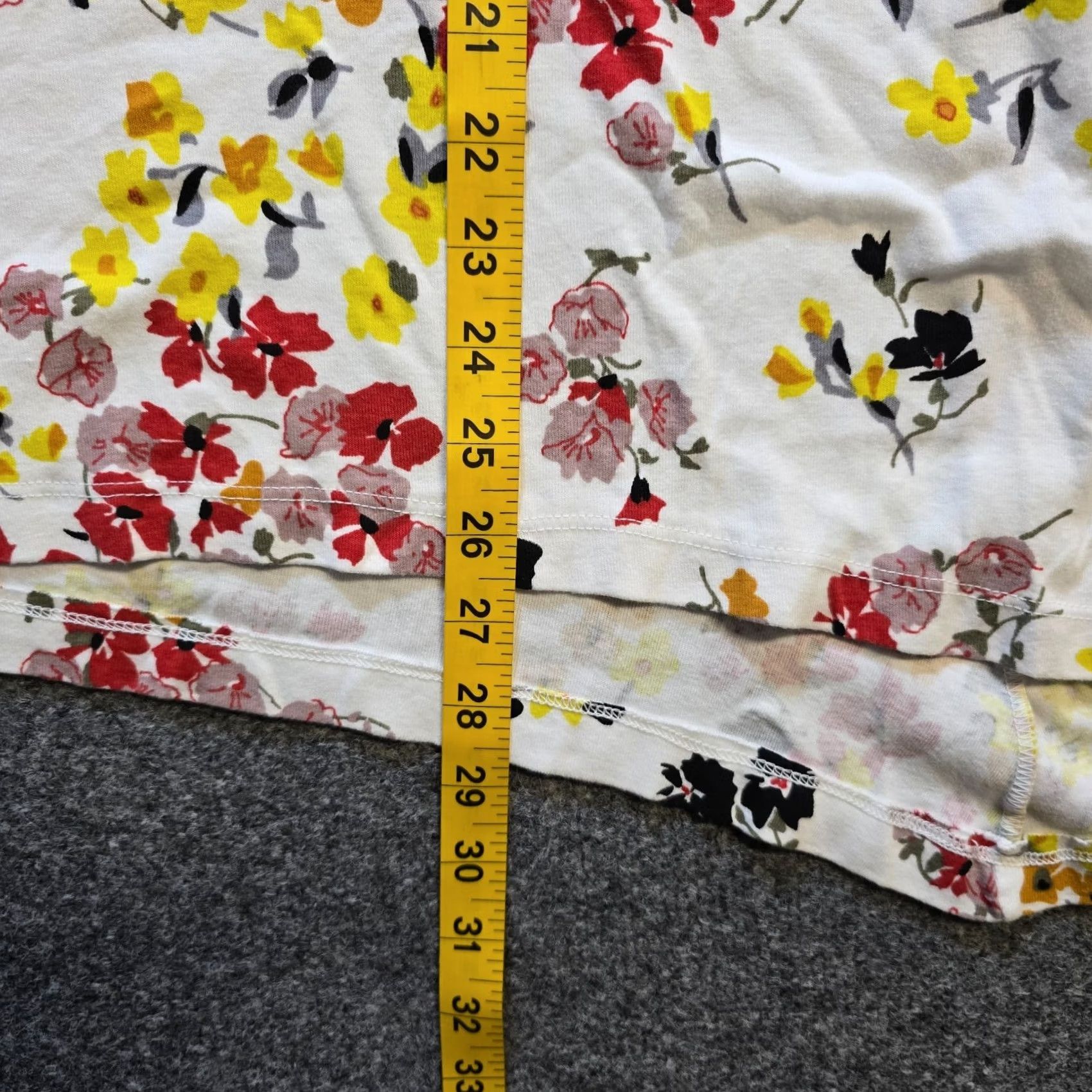 Habitat Habitat Top Womens Large White Yellow Floral Asymmetrical Stretch Casual T-Shirt Tunic Short Sleeve Round Neck Crew Neck Cotton Regular Mens? Womens Size L / US 10 / IT 46 - 6 Thumbnail