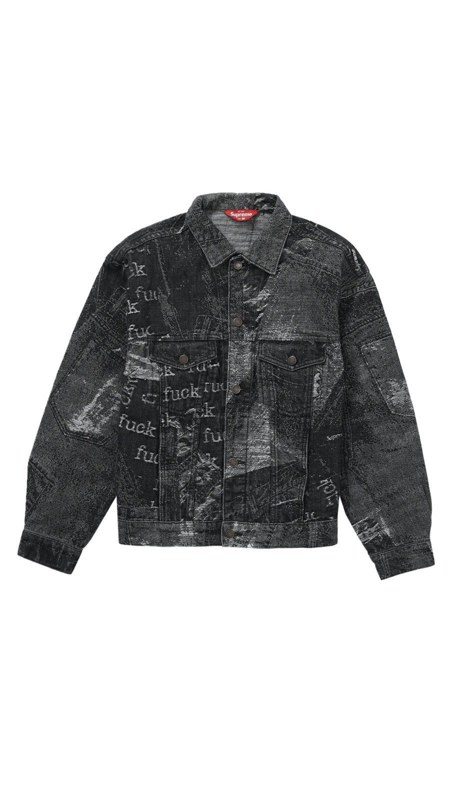 Supreme Supreme Archive Denim Jacquard Trucker Jacket Black Large