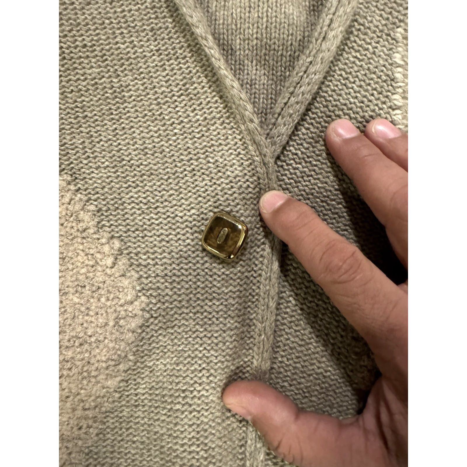 Escada VINTAGE Escada Cardigan Sweater Women XS Wool, Cashmere Taupe Multi Knit Long Sleeve Ruffle Cap Sleeve Regular Fall Winter Spring Womens XS Size XS / US 0-2 / IT 36-38 - 7 Thumbnail