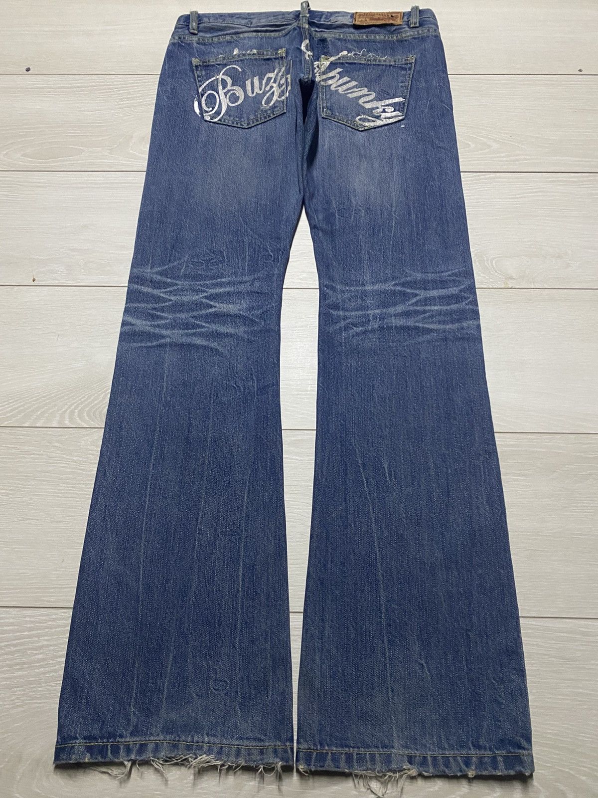 Beauty Beast Vintage Japanese Buzz Spunky Star Flare Repair Jeans Size US 32 / EU 48 - 2 Thumbnail