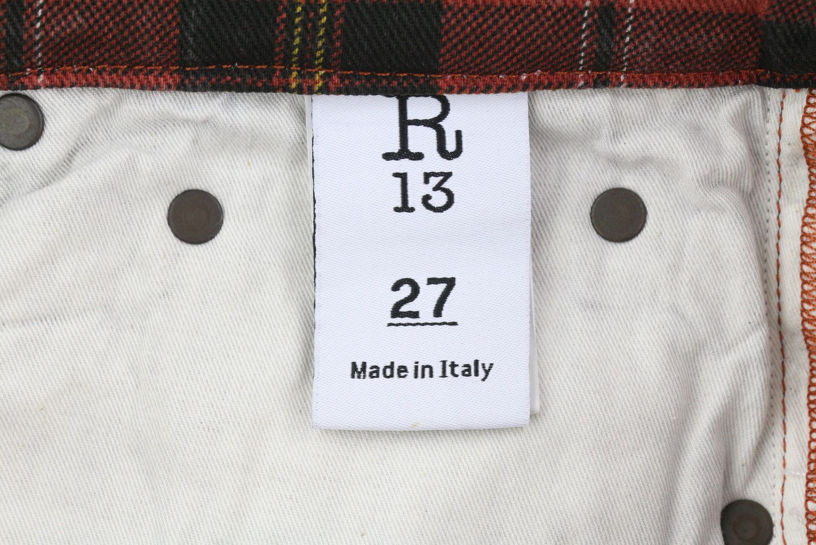 R13 TAILORED DROP 27 Ash Red Plaid RRP€710 85768 Size 27" / US 4 / IT 40 - 8 Thumbnail
