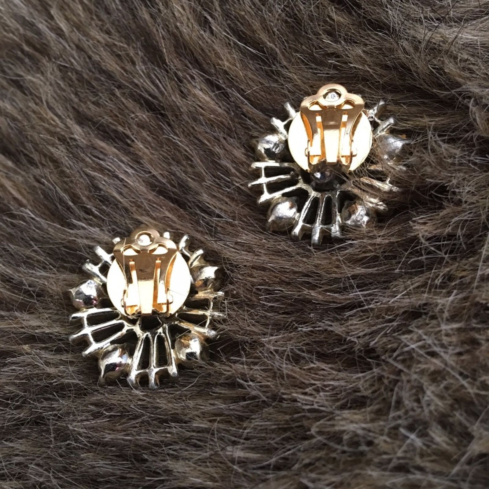 Vintage Vintage gold & red stone starburst earrings Size ONE SIZE - 4 Thumbnail