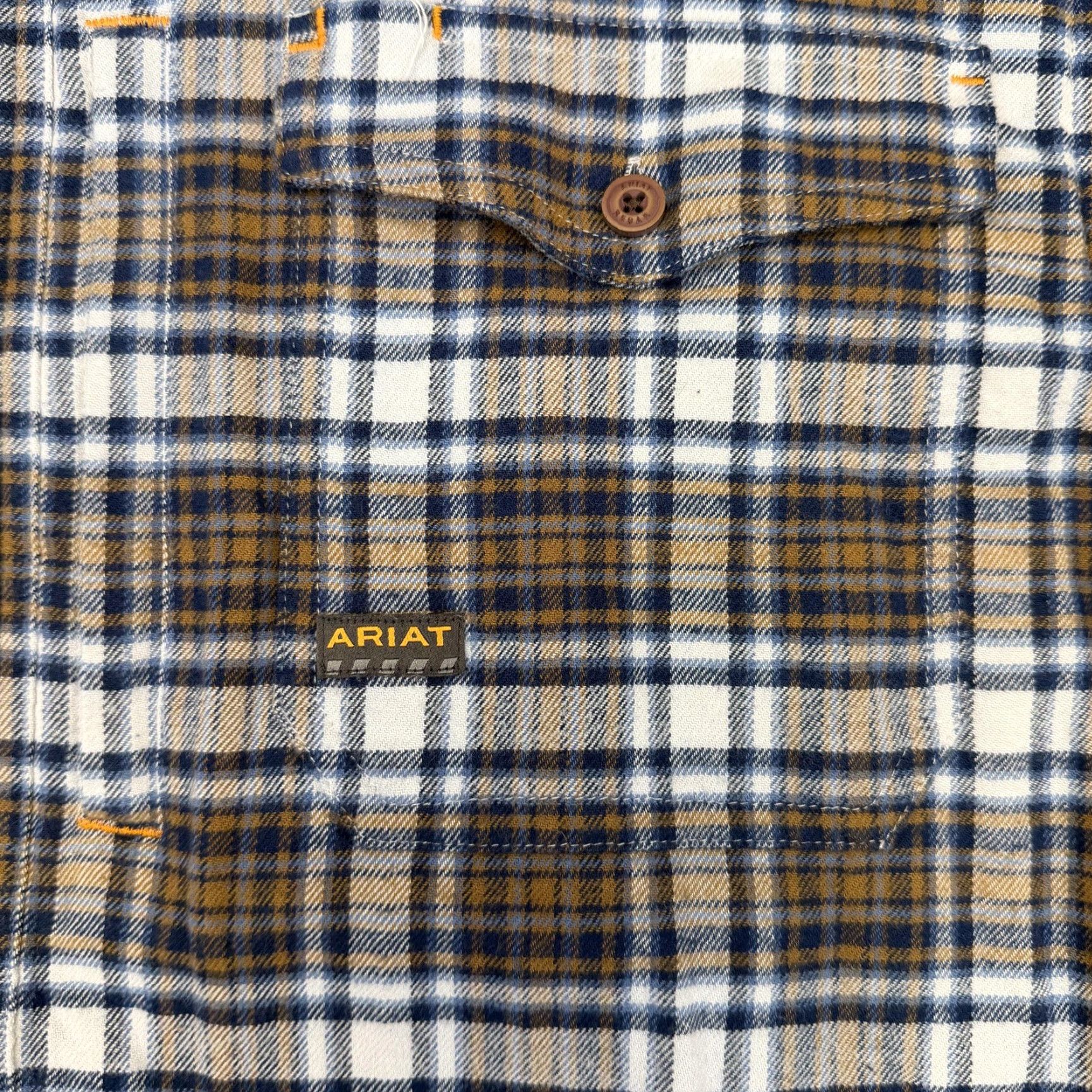 Ariat Ariat Shirt Mens XL Blue Plaid Flannel Long Sleeve Button Up Rebar Workwear Size US XL / EU 56 / 4 - 3 Thumbnail