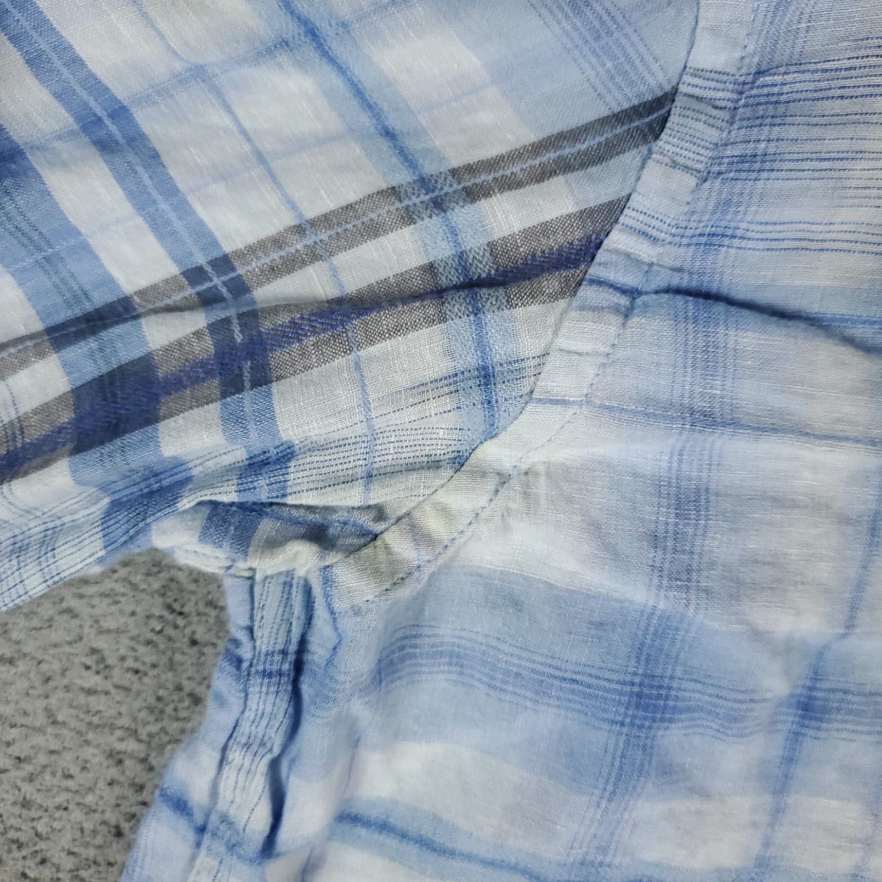 Tommy Bahama Tommy Bahama Shirt Mens Large Blue Plaid Linen Button-Up Long Sleeve - Regular Fit, Collared, Classic Beach Style Size US L / EU 52-54 / 3 - 7 Thumbnail
