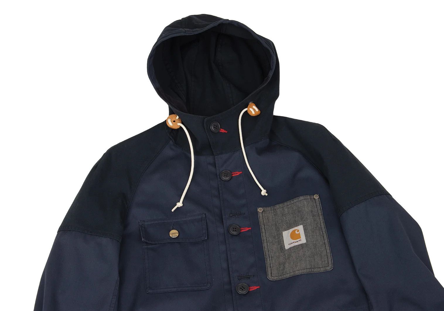 Junya Watanabe Color Block Hoodie Coverall in Navy, Size XS Size US XS / EU 42 / 0 - 2 Thumbnail