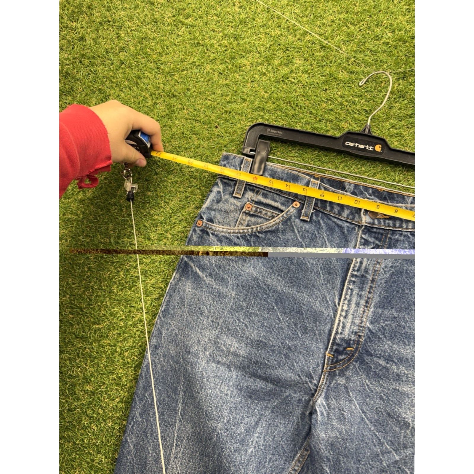 Levi's VINTAGE Levi's 505 Jeans Mens 38x34 Medium Wash Denim Distressed 90s Straight Pockets 5-Pocket Mens blue Levi's 500 Series 90s Size US 38 / EU 54 - 3 Thumbnail
