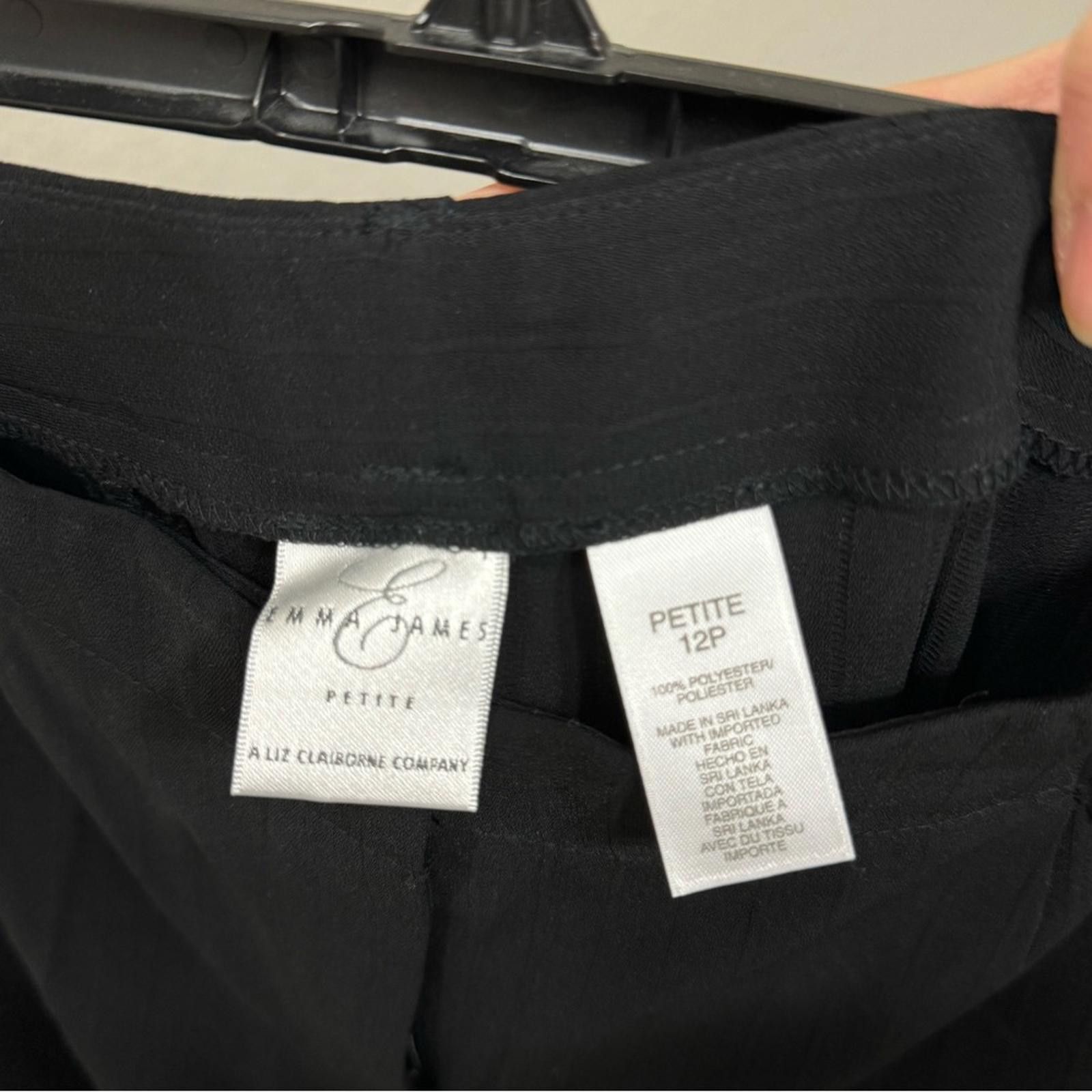 Designer Emma James Vintage Black Pinstripe Dress Pants- Sz 12 Petite Size 34" / US 12 / IT 48 - 5 Thumbnail