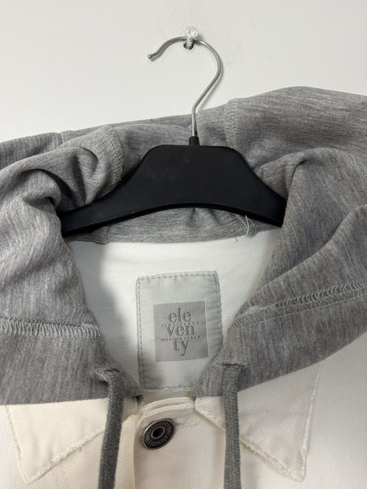 Eleventy Eleventy Denim Hoodie Jacket White/Gray Luxury Designer Size US M / EU 48-50 / 2 - 4 Thumbnail