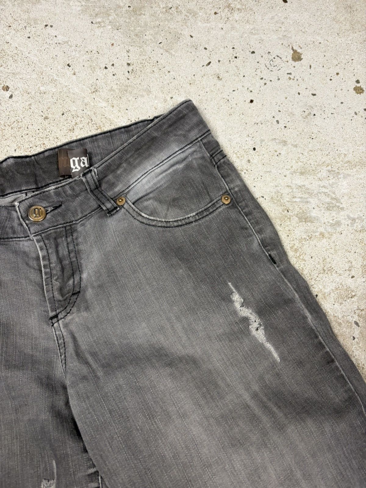 John Galliano 2000s John Galliano Grey Jeans Denim Pants Studs Rhinestones Size 30" / US 8 / IT 44 - 7 Thumbnail