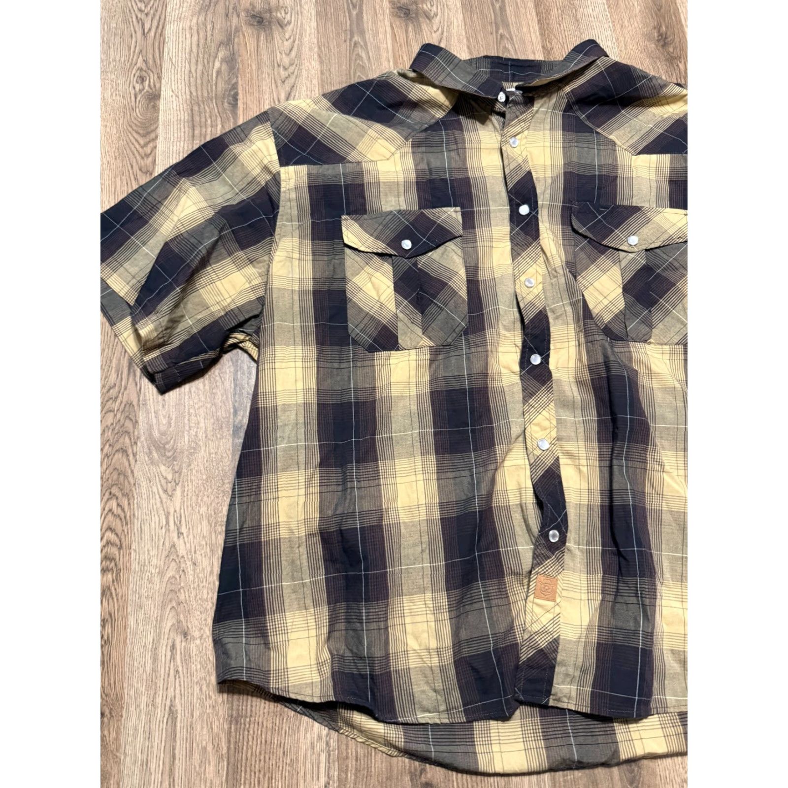 Vintage Customized Version Shirt 4XL Plaid Button Up Men’s Black Green Brown Cotton Casual Shirt Size US XXL / EU 58 / 5 - 3 Thumbnail