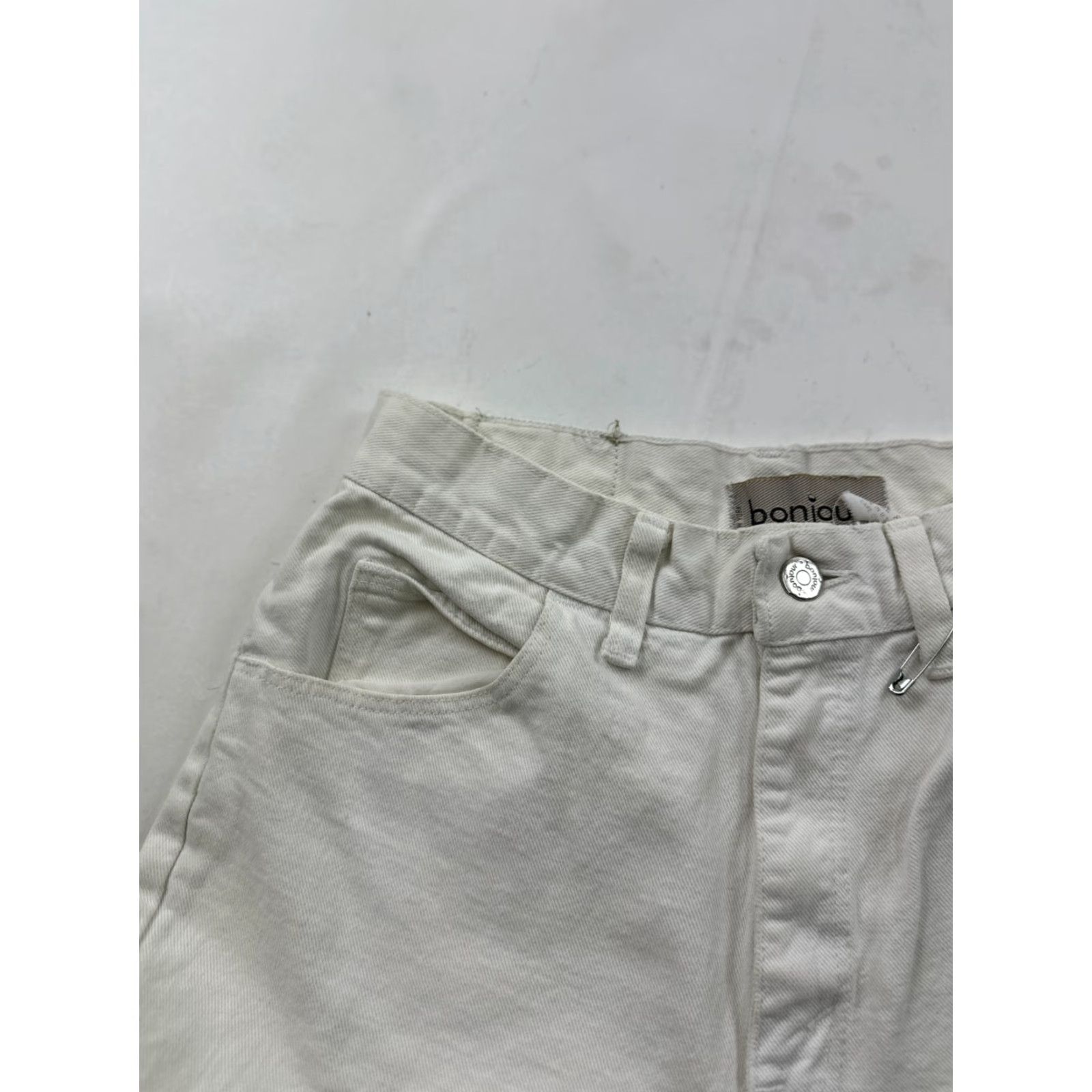 Vintage BonJour Jeans Womens 8 White Denim 5-Pocket High Rise Skinny Ankle Zip Regular Mens Womens Girls etc Size 30" / US 8 / IT 44 - 3 Thumbnail