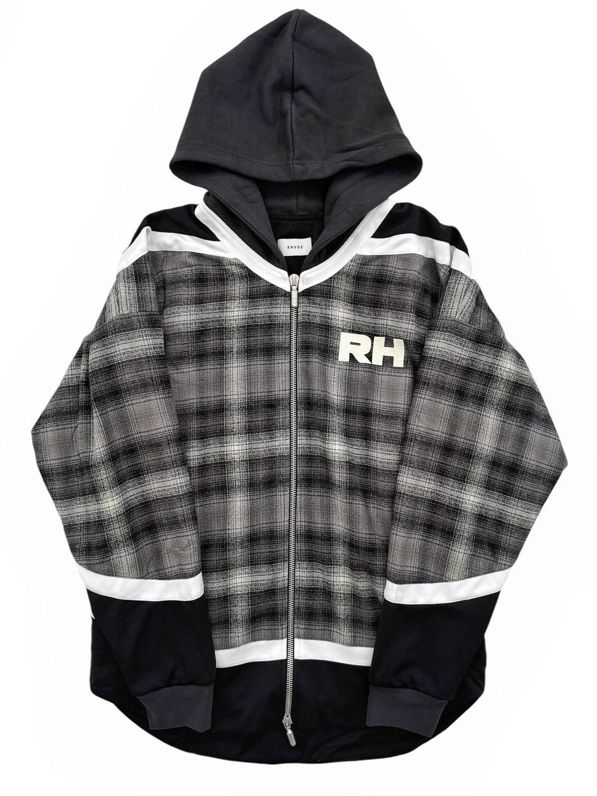 Rhude Hockey Hybrid Zip Up Hoodie Size US L / EU 52-54 / 3 - 1 Thumbnail