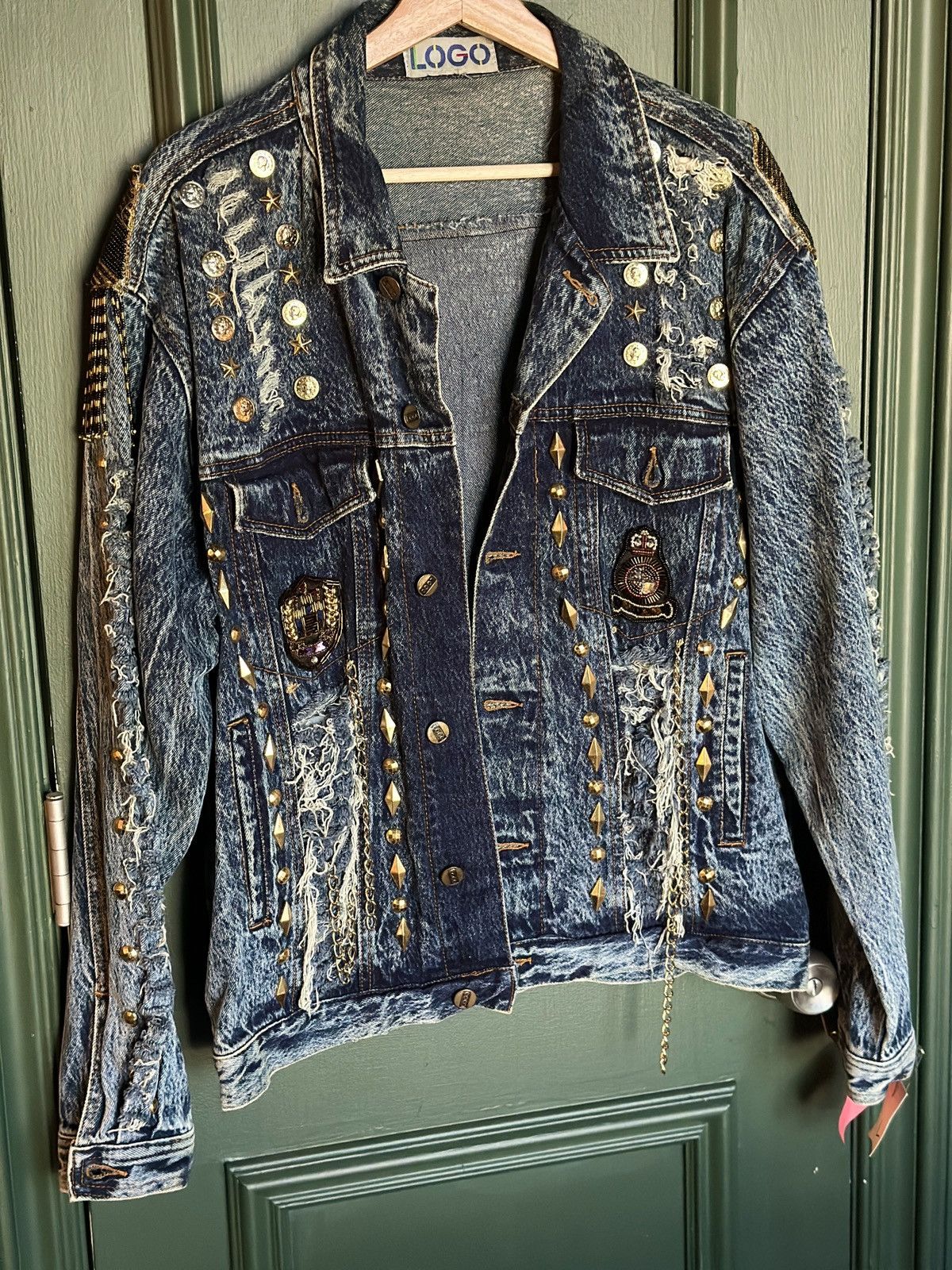 Other Custom Made Denim Jacket Beverly Hills Rolls Royce Studded Size US L / EU 52-54 / 3 - 2 Thumbnail