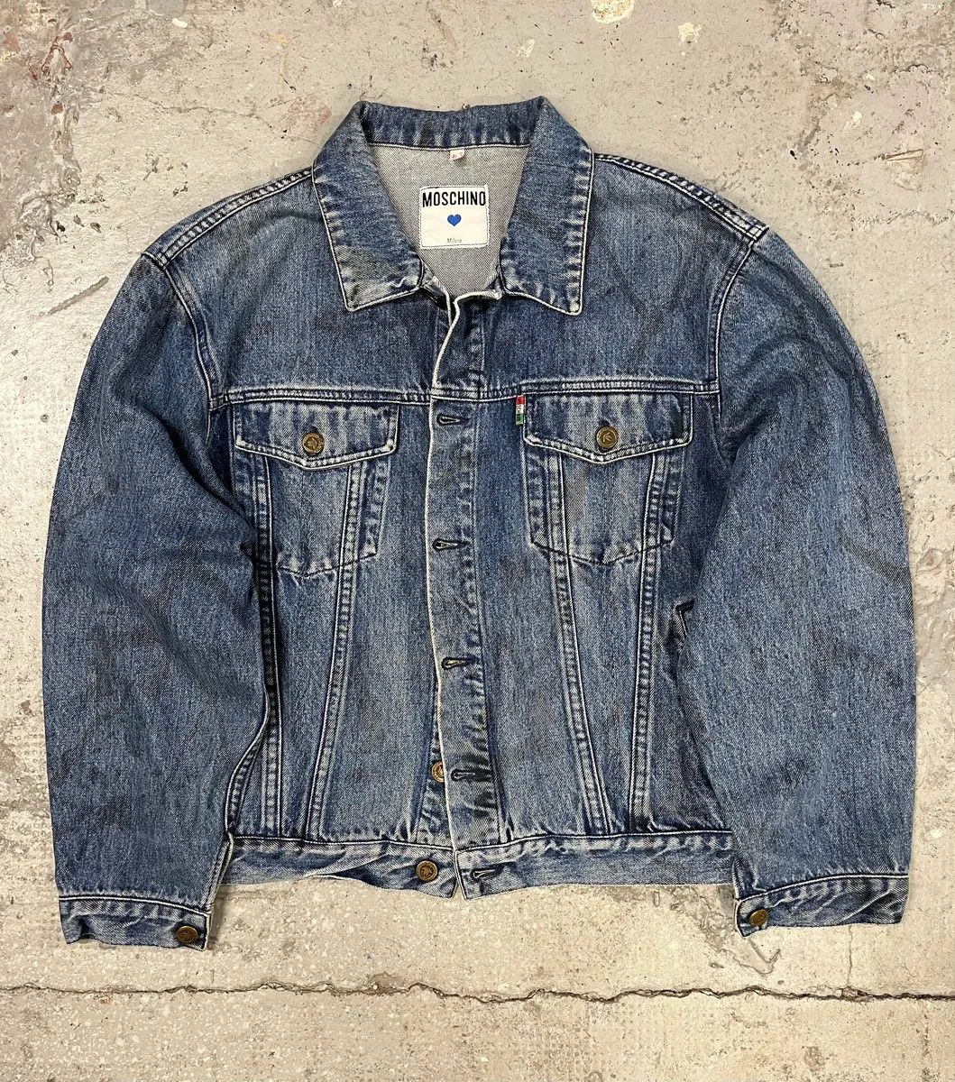 Moschino 2000s Moschino Blue Painted Effect Rebel Denim Jacket Size US M / EU 48-50 / 2 - 7 Thumbnail