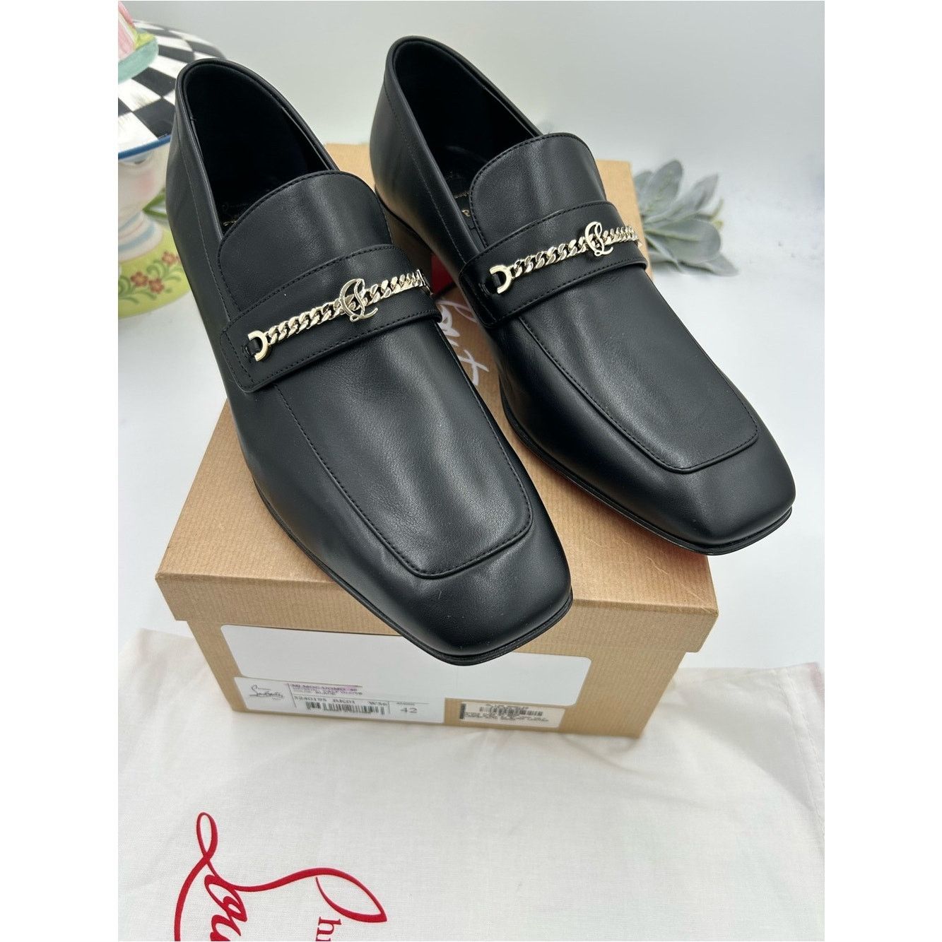 Men\'s Christian Louboutin, MJ, Moc loafers CL chain logo size 42 Christian Louboutin Christian Louboutin, MJ, Moc loafers CL  main image 2