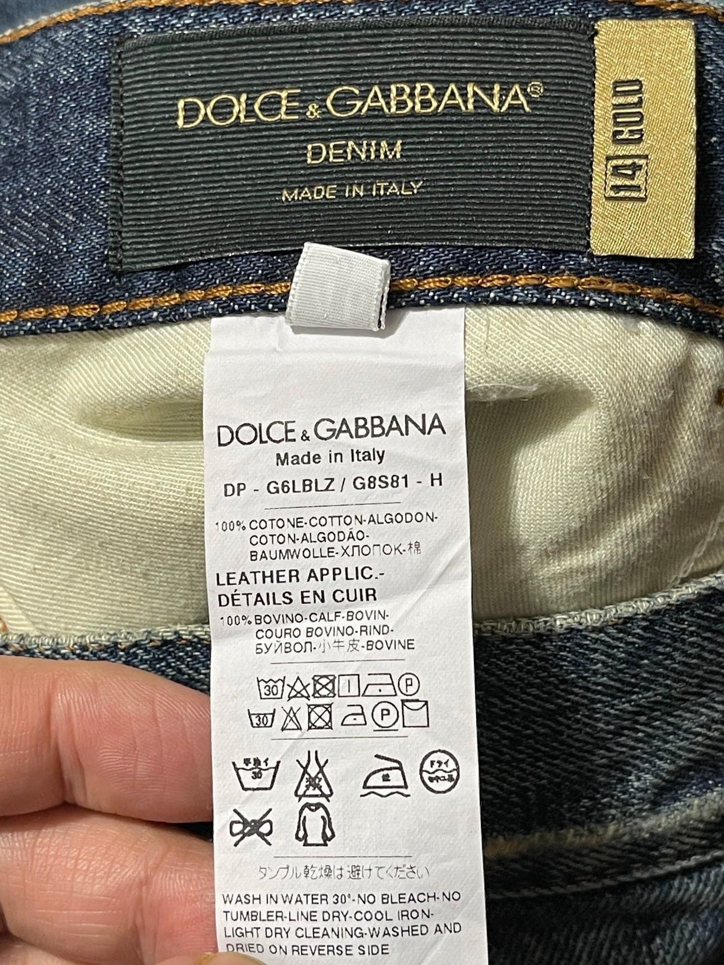 Dolce & Gabbana Blue Distressed Denim Jeans with Patches Size 30 Size US 30 / EU 46 - 7 Thumbnail