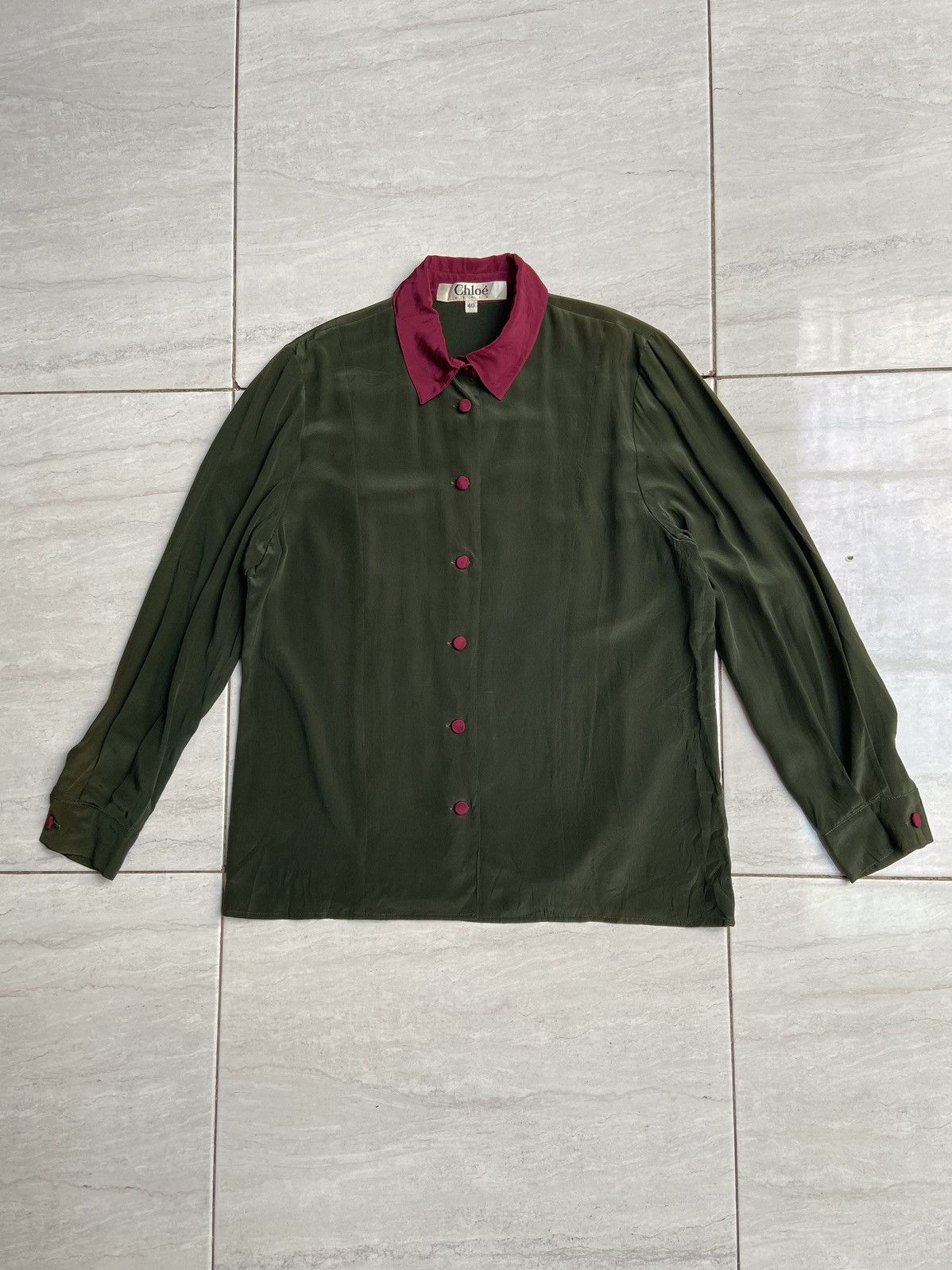Chloe CHLOE PARIS Green Blouse Size S / US 4 / IT 40 - 1 Thumbnail