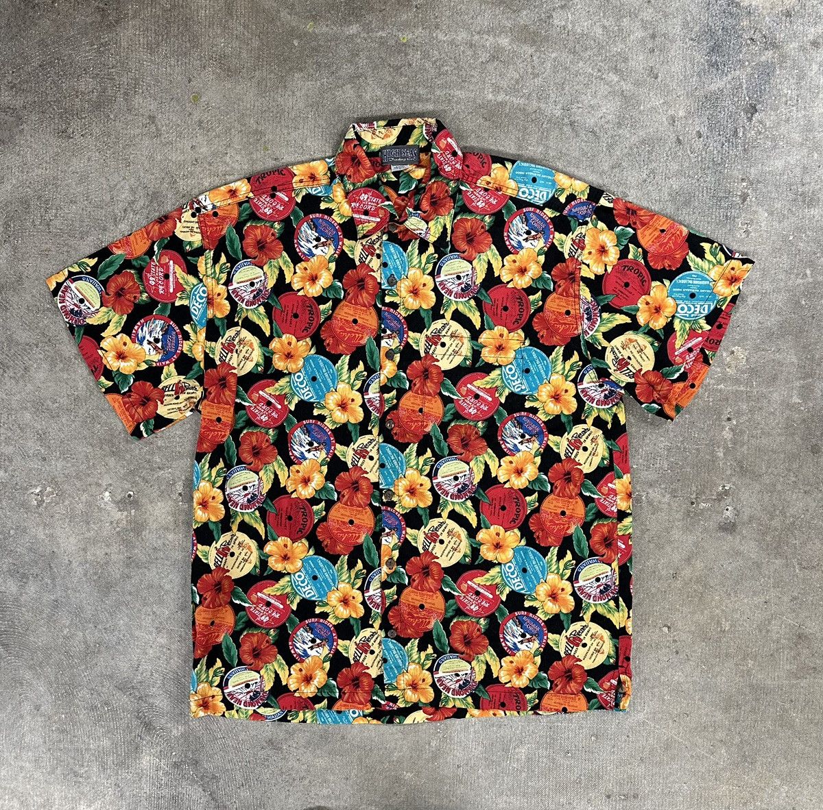 Vintage Vintage 90s High Seas All Over Print Hawaiian Button Up Size US L / EU 52-54 / 3 - 1 Thumbnail