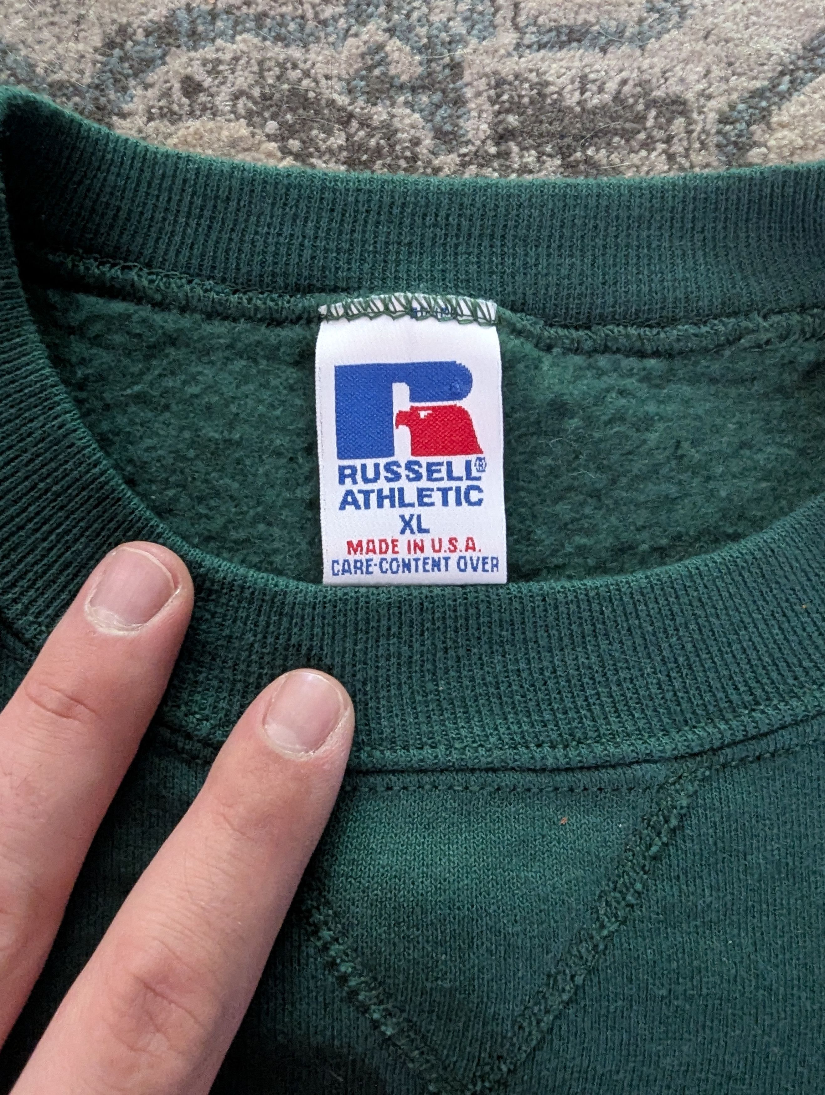 Russell Athletic Vintage Russel Athletic Green Crewneck 90s Size US XL / EU 56 / 4 - 2 Thumbnail