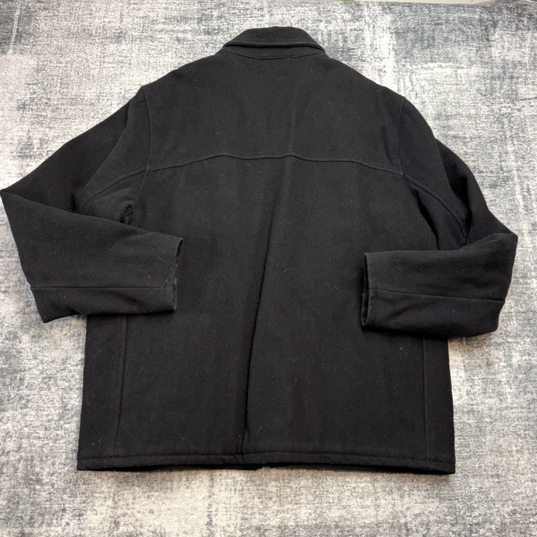 VINTAGE GAP Jacket Mens XL Black Wool Bomber Quilted Lined 