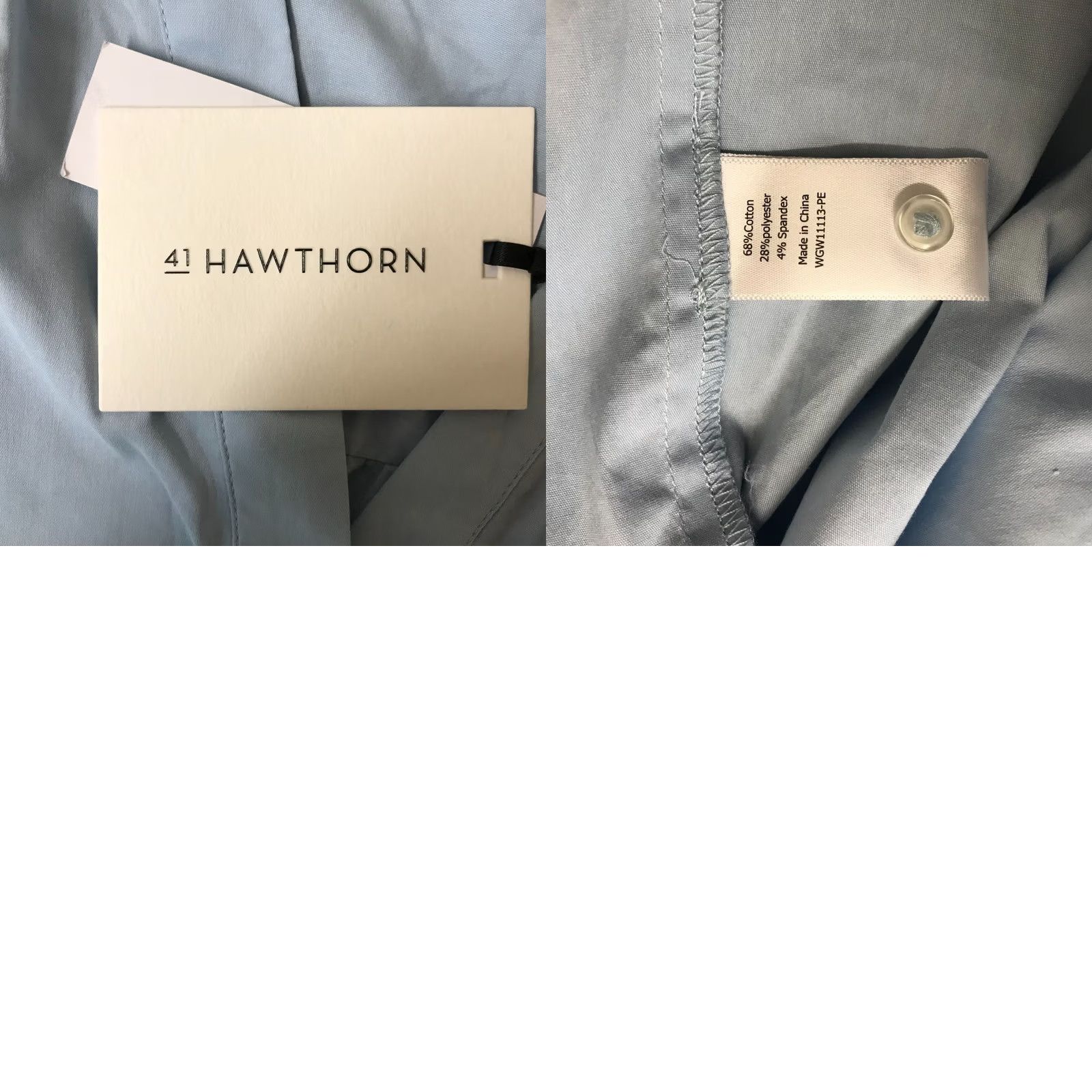 Vintage 41 HAWTHORN Women's Medium Petite Blue Long Sleeve V Neck Cotton Blend Top Size M / US 6-8 / IT 42-44 - 8 Thumbnail