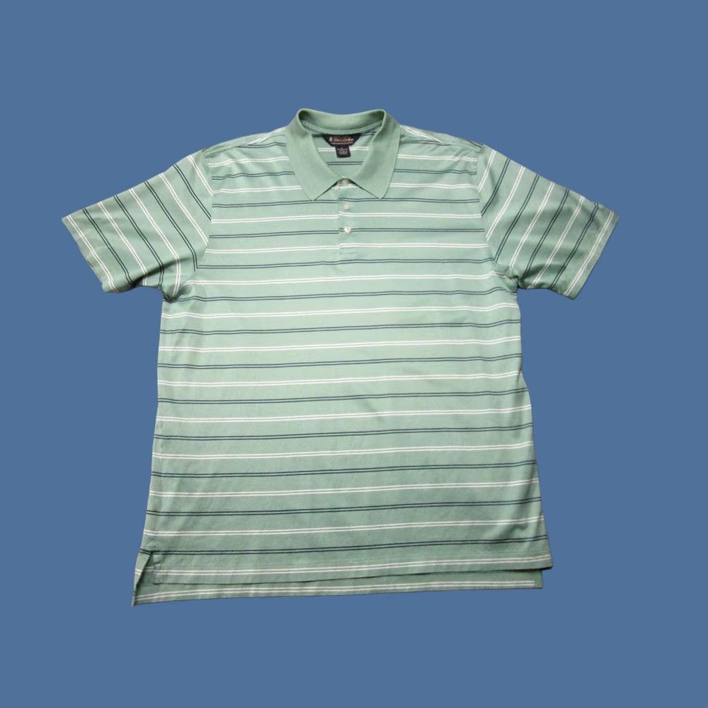 Brooks Brothers Brooks Brothers Polo Shirt Mens XL Green Striped Performance Knit Casual Golf Short Sleeve Shirt Mens XL Green Striped Polo Size US XL / EU 56 / 4 - 1 Thumbnail