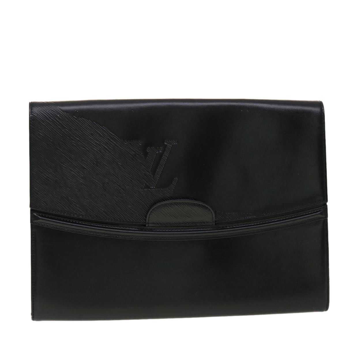 image of Louis Vuitton Opera Line Clutch Bag Leather Black M63962 Lv Auth 40428, Women's